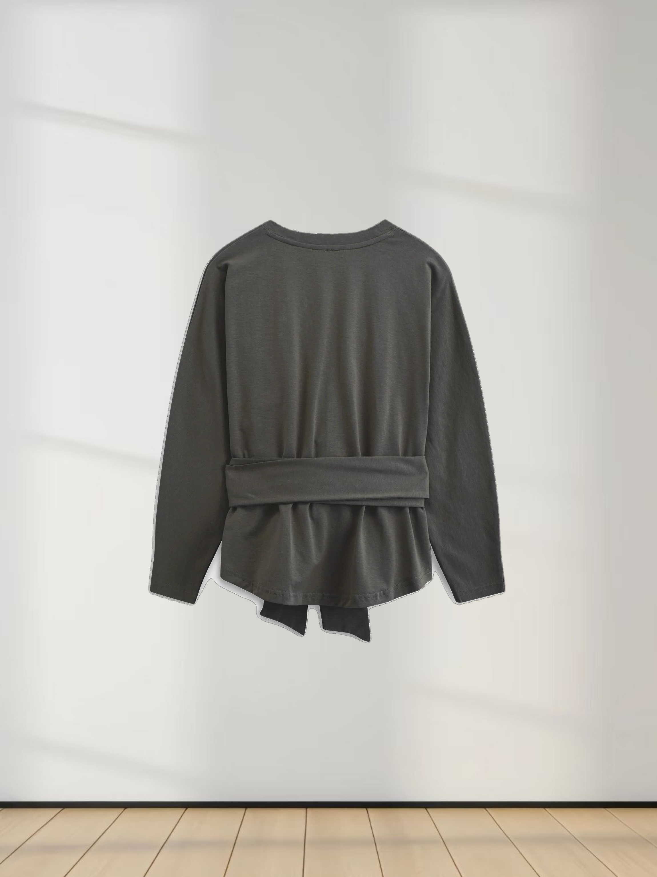 Tie Knot Tee-Dark Grey