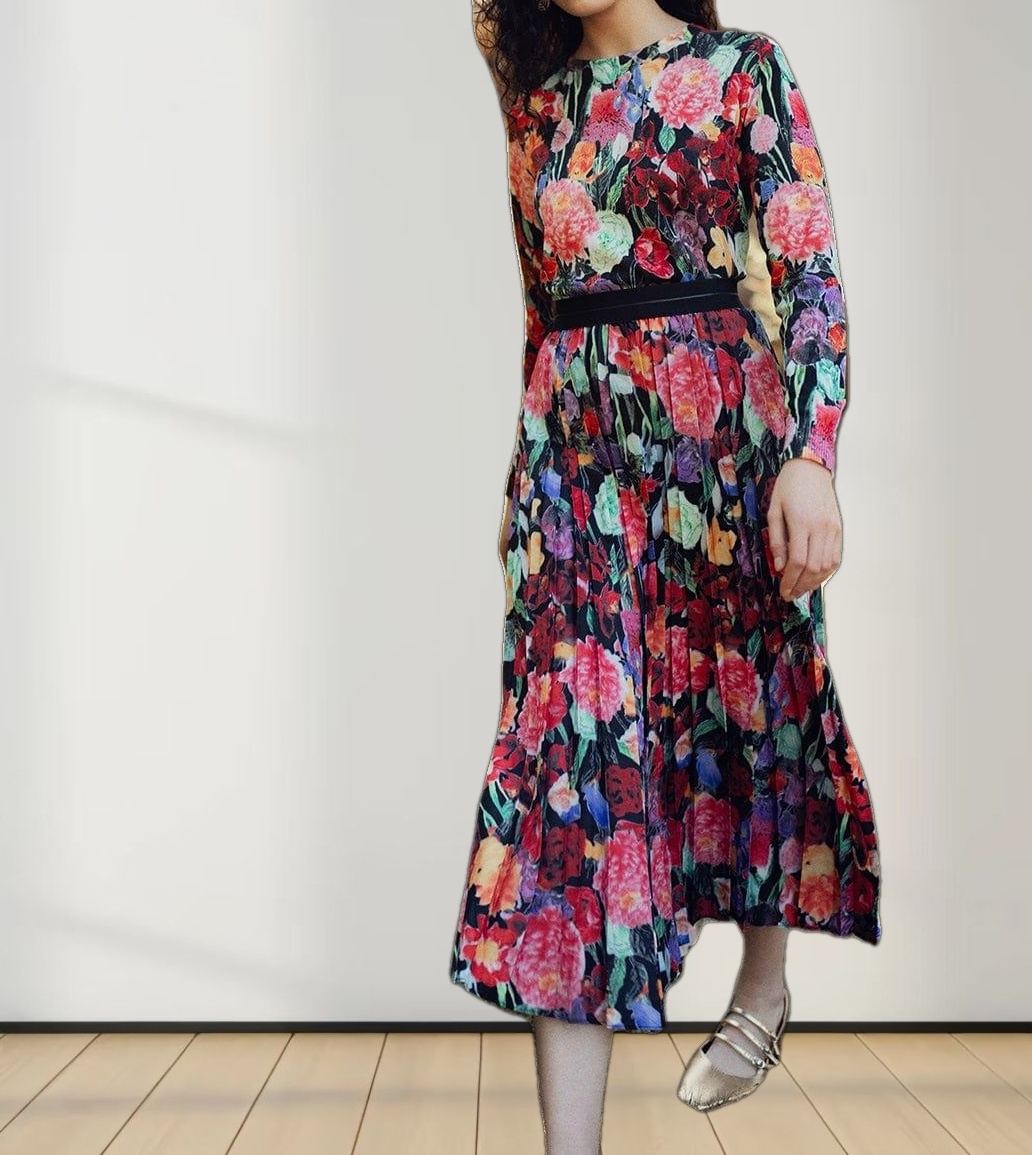 Covered Band Pleated Skirt 37