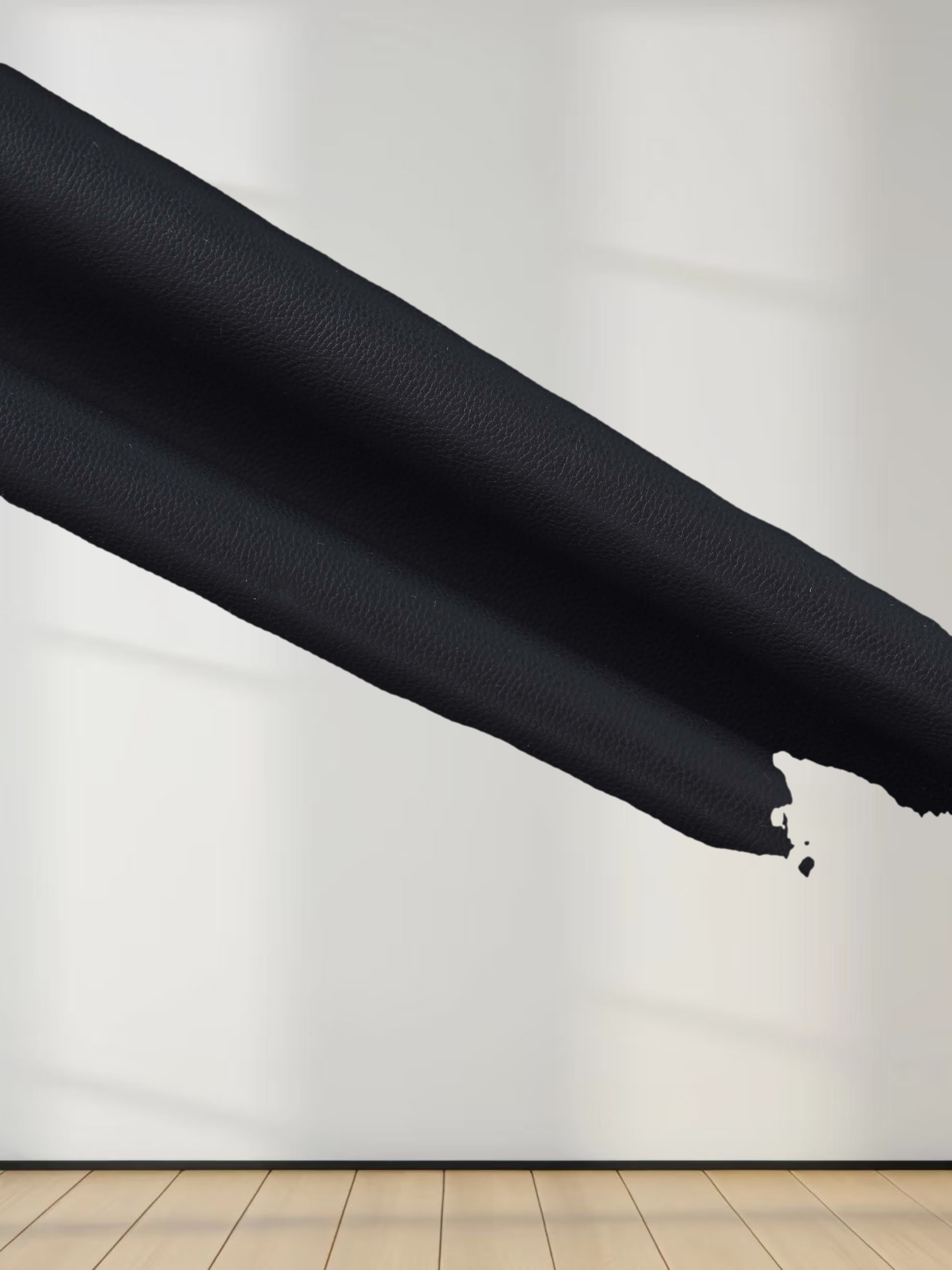 Two Tone Leather Skirt-Black/Blue