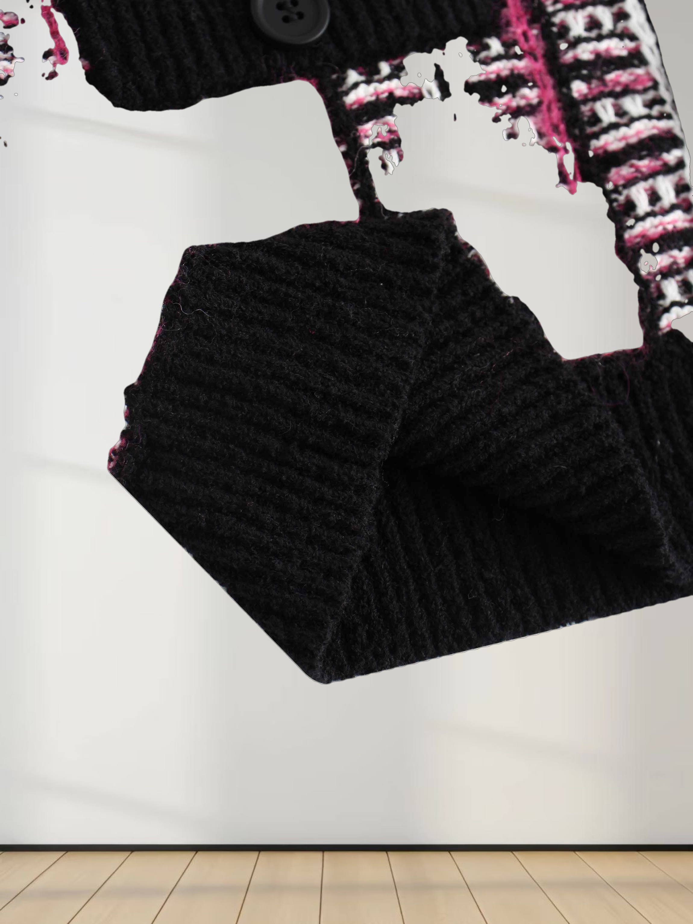 Boucle Knit Cardigan-Pink