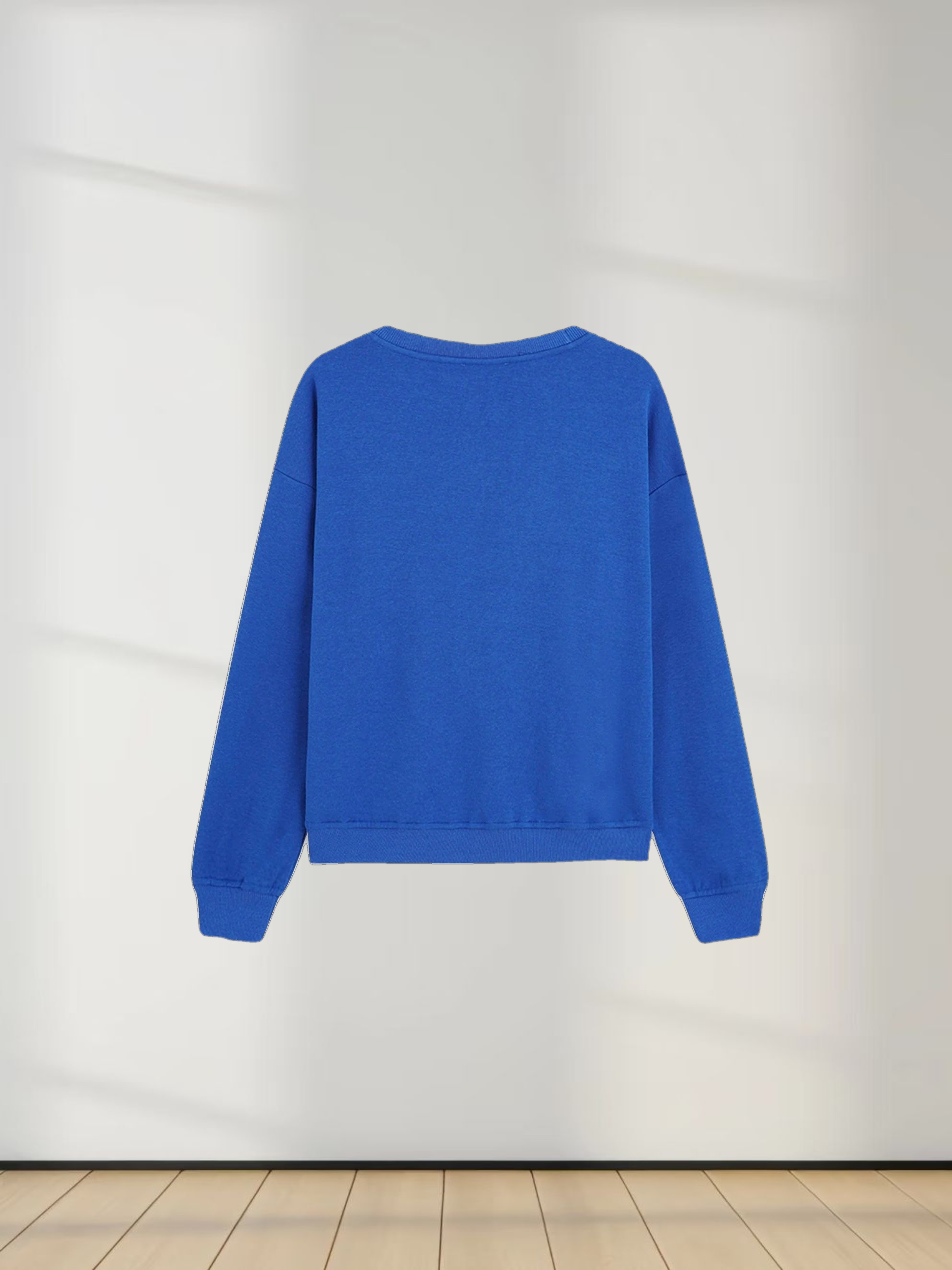 Embroidered Sweatshirt-Cobalt Blue