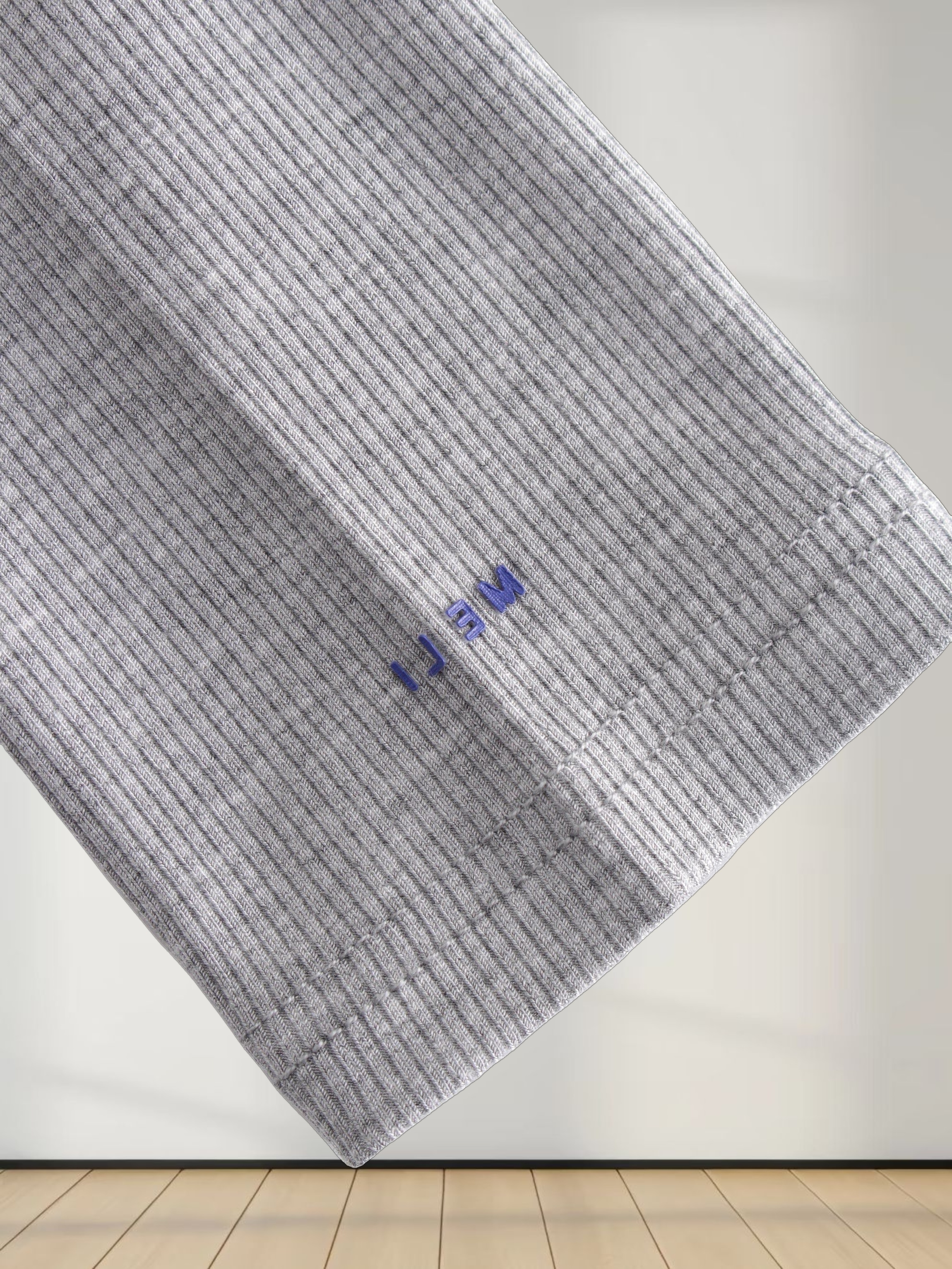 Crew Ribbed Dolman-Heathered Grey