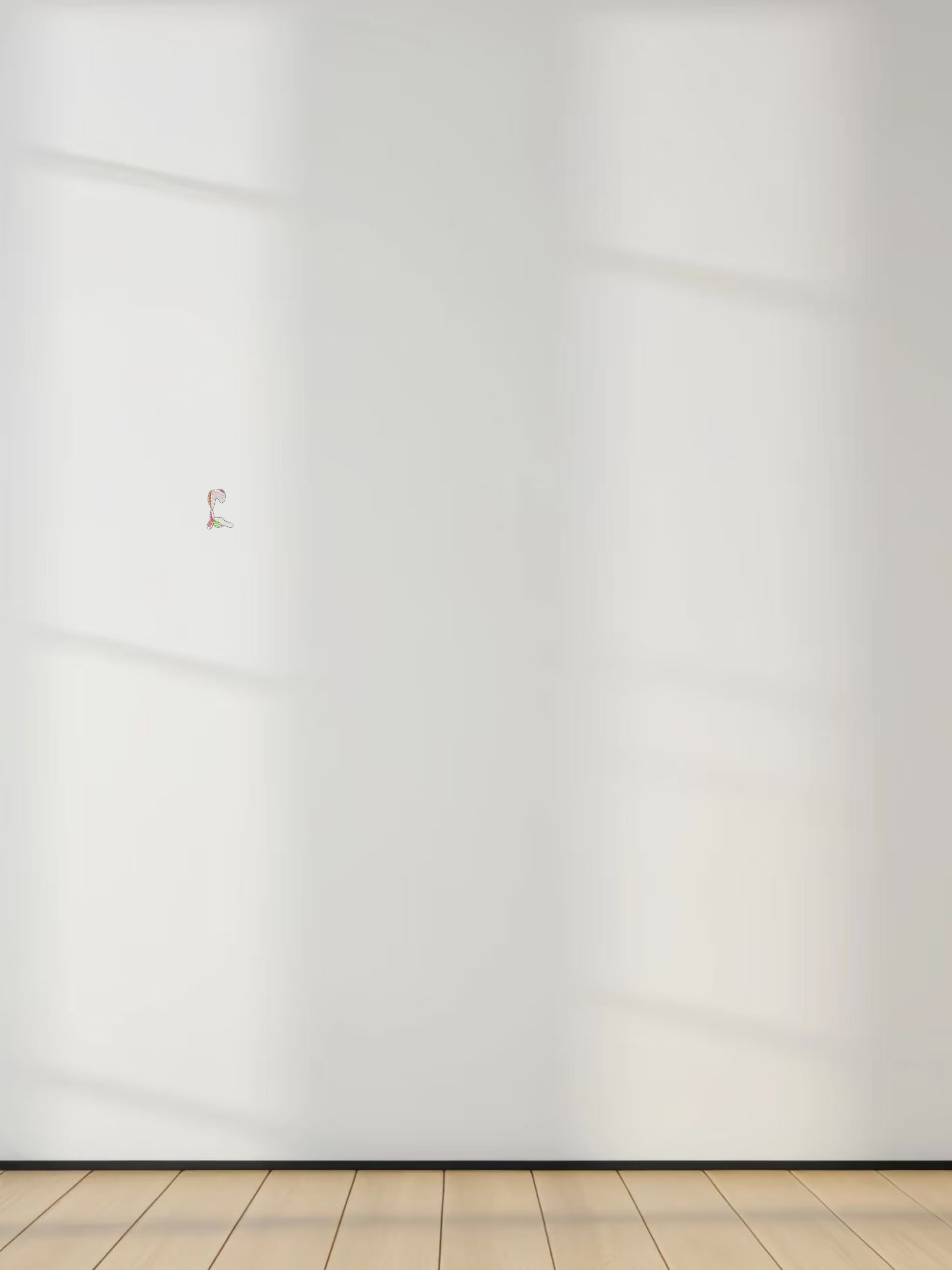 Flat Striped Crew Tee 3Q-White/Neon Stripe