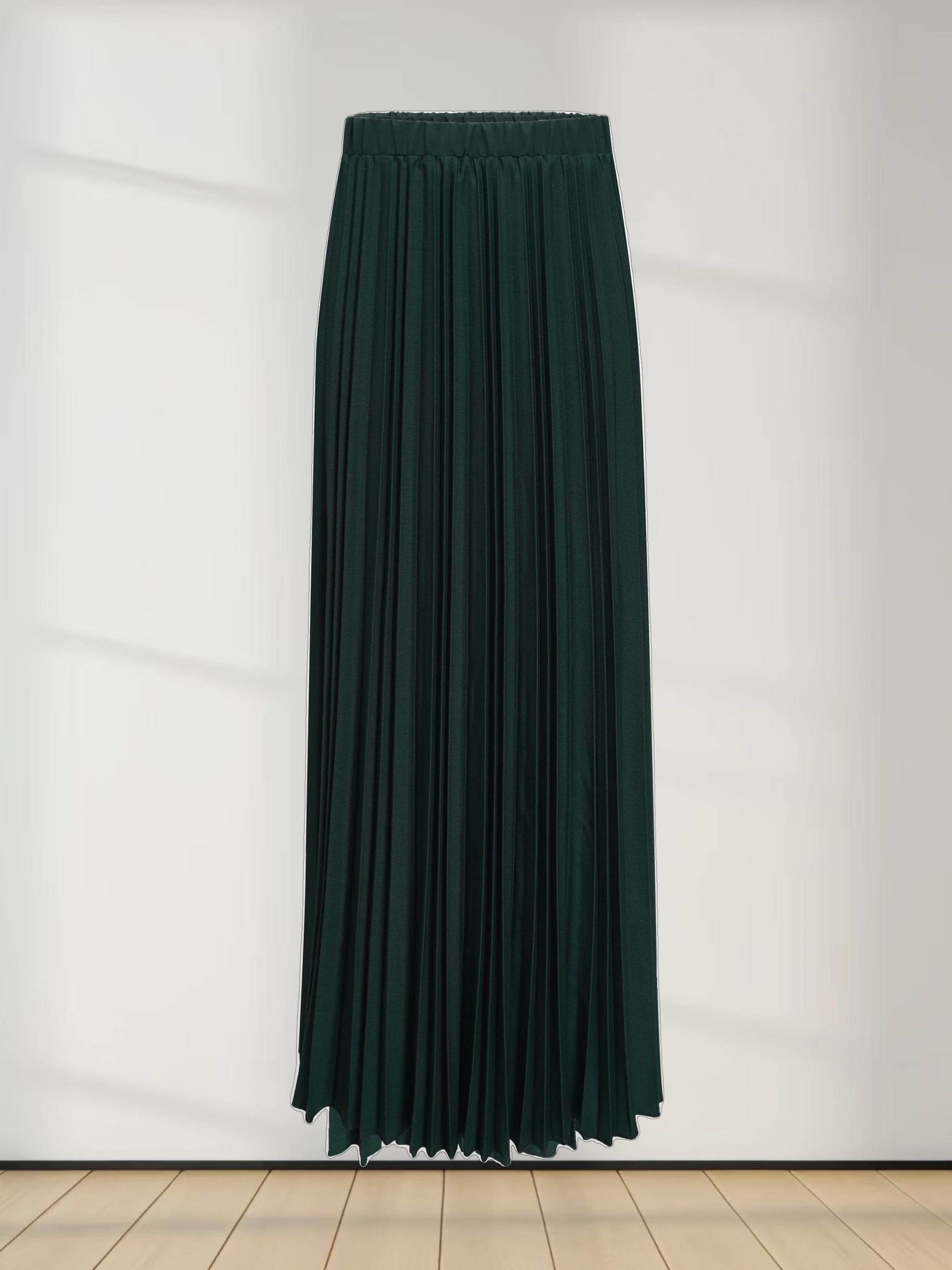 Mix Pleat Skirt-Emerald Green