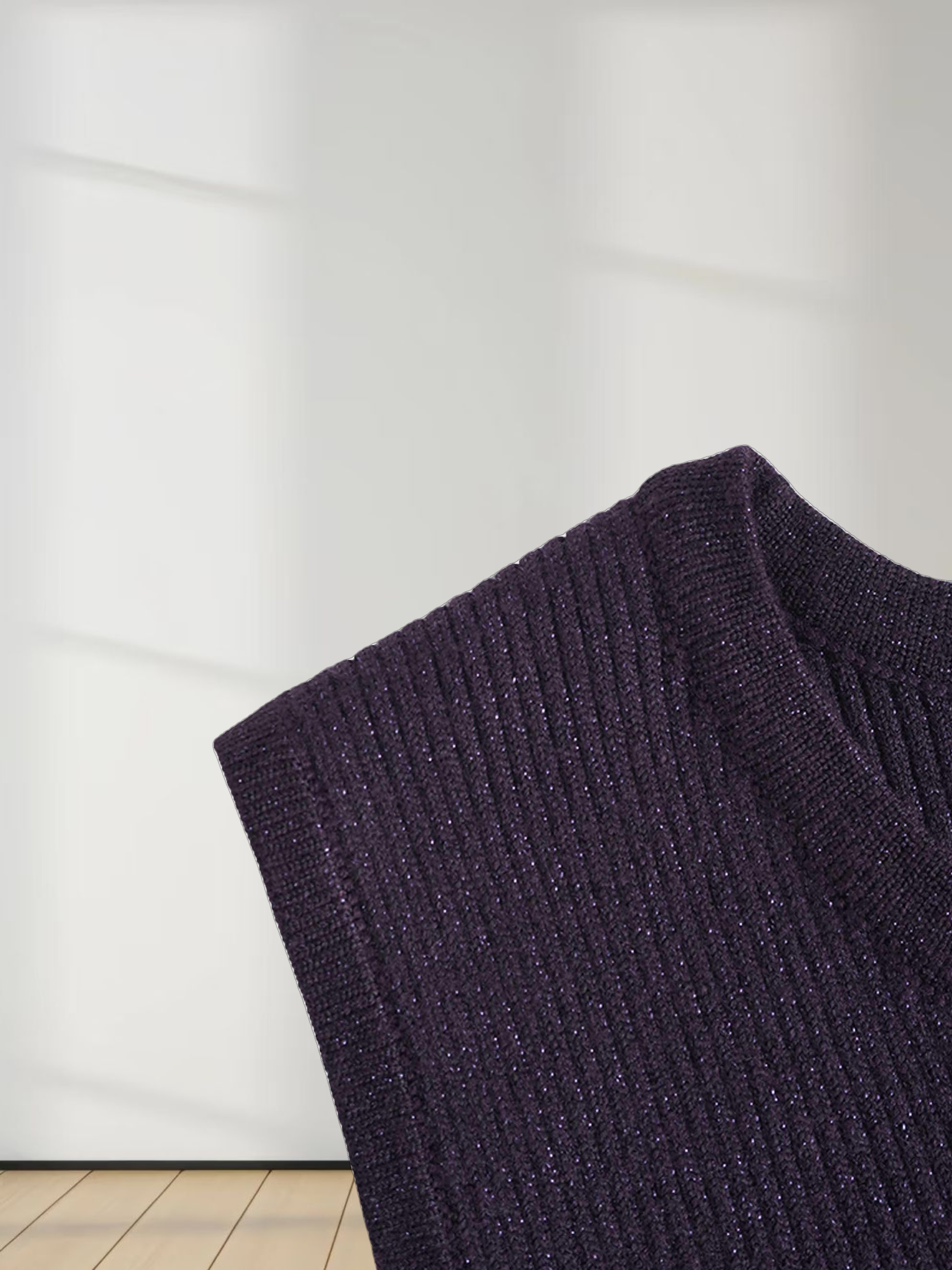 Lurex Sleeveless Sweater-Purple