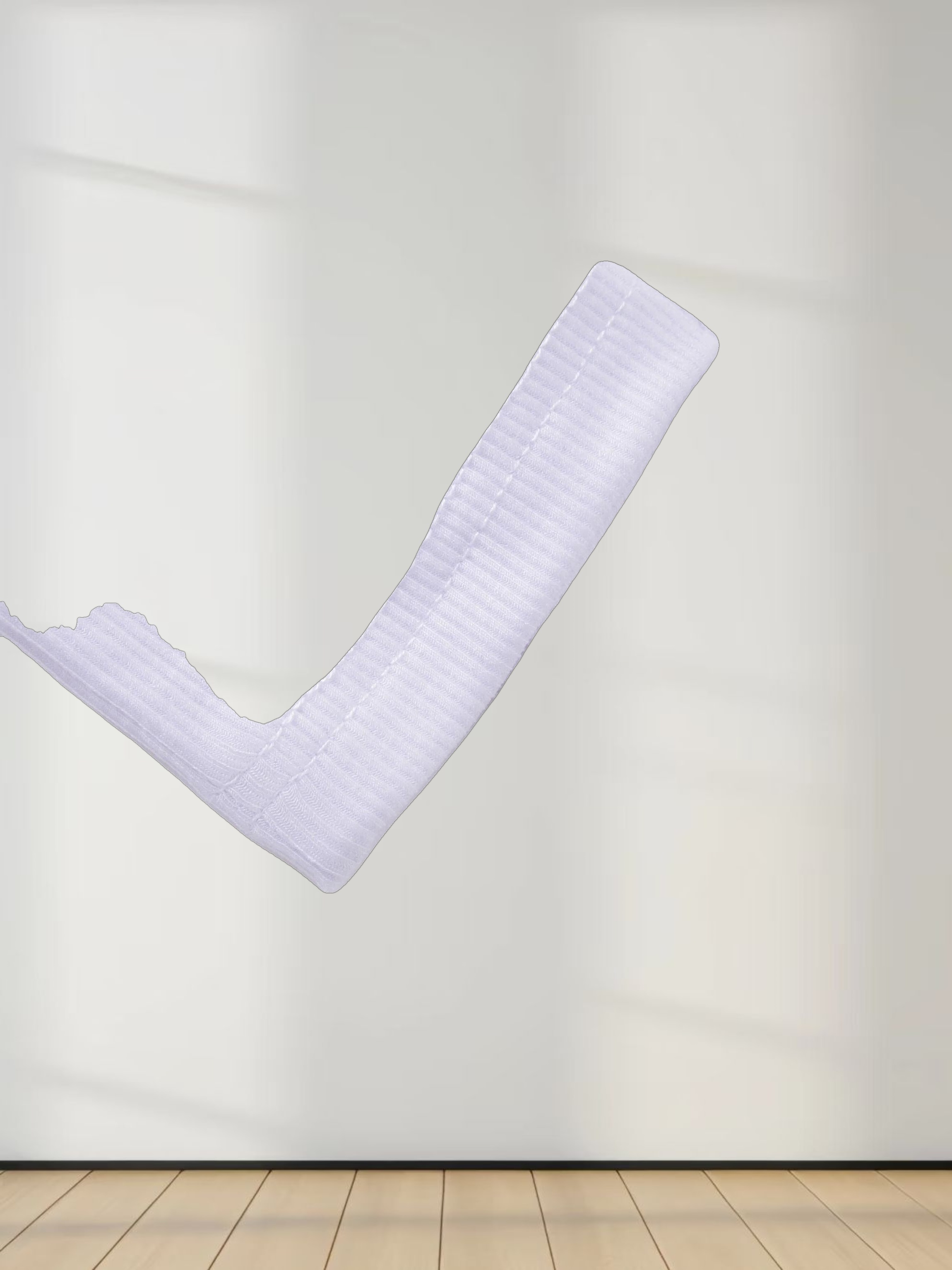 HIGH V RIBBED TEE - LS-WHITE