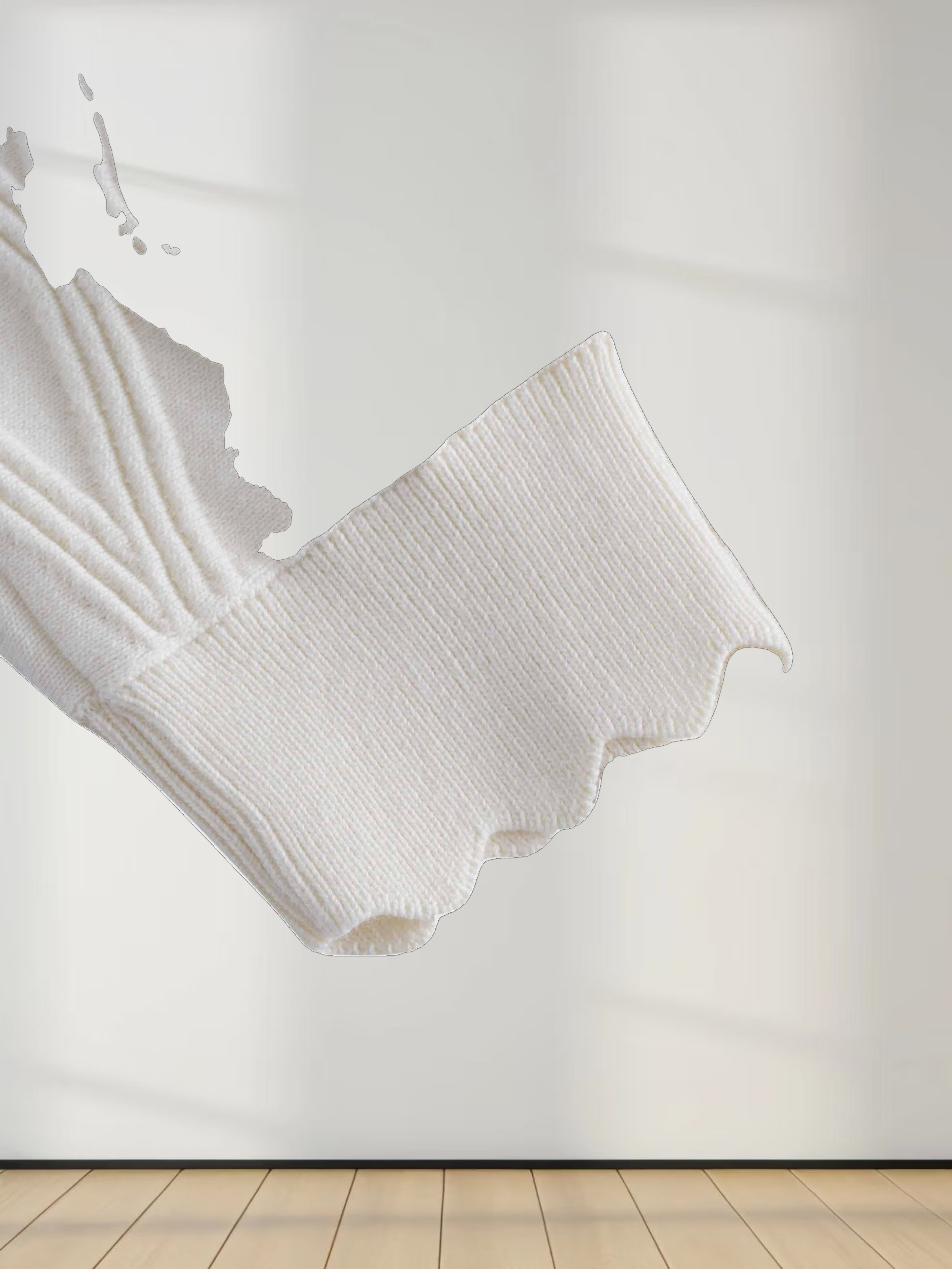 Scalloped Edge Cardigan-Ivory