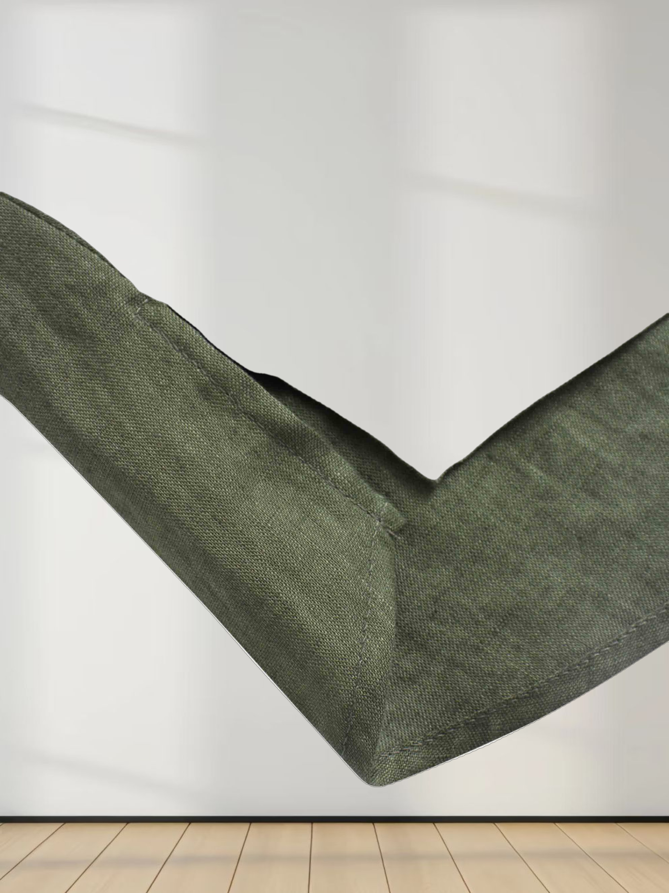 Drawstring Button Down Linen Top-Olive Green