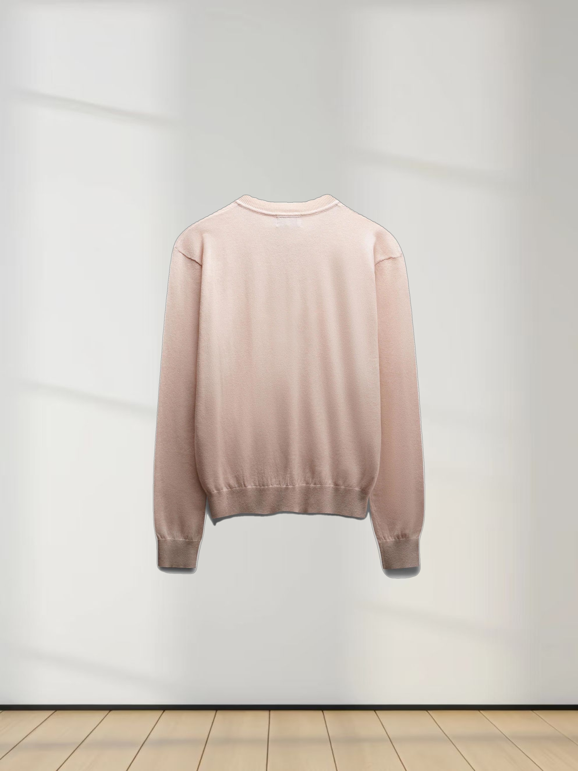 High V Lightweight Sweater-Heathered Peach
