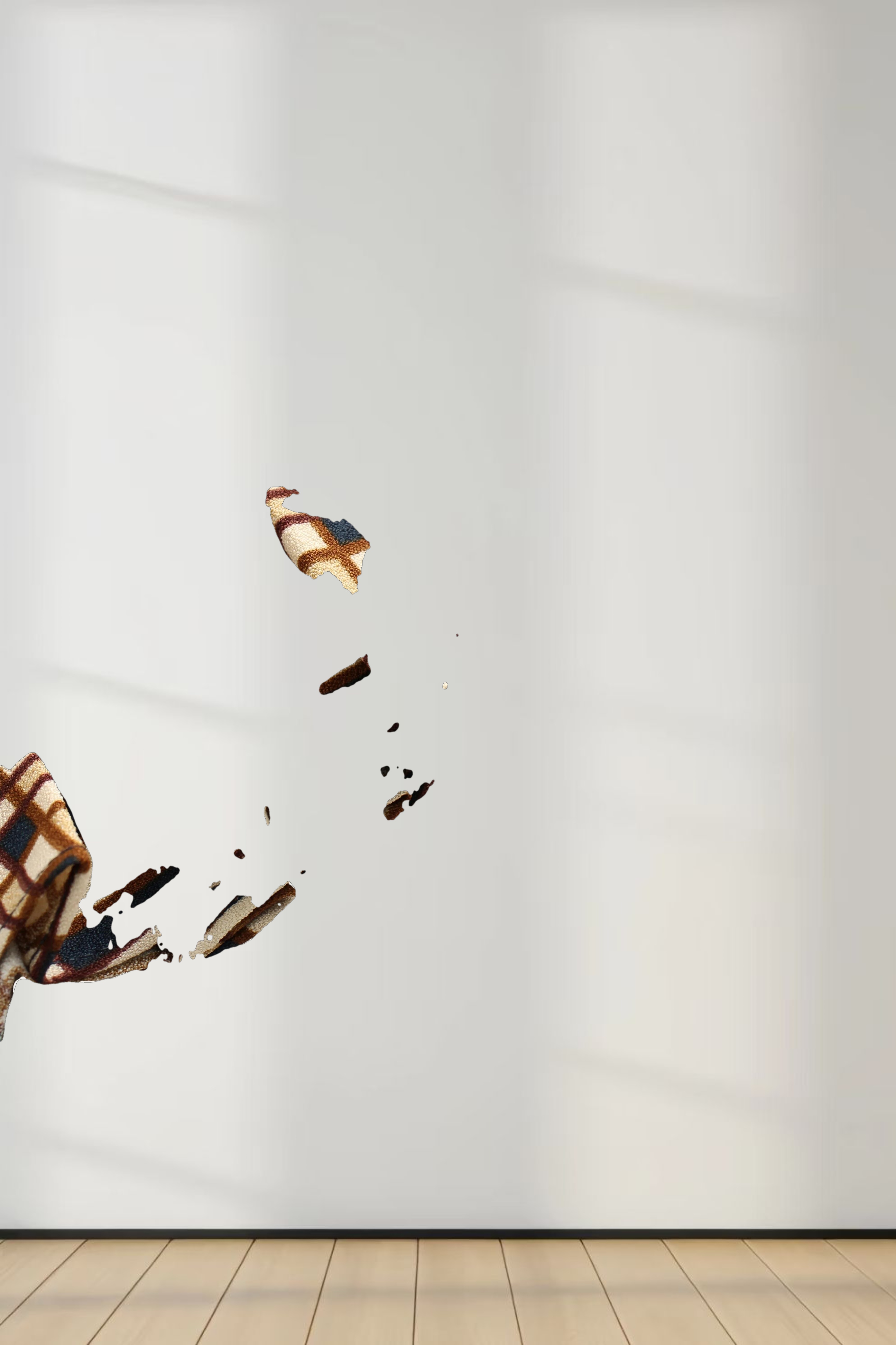 Covered Band Pleated Skirt-Navy Plaid