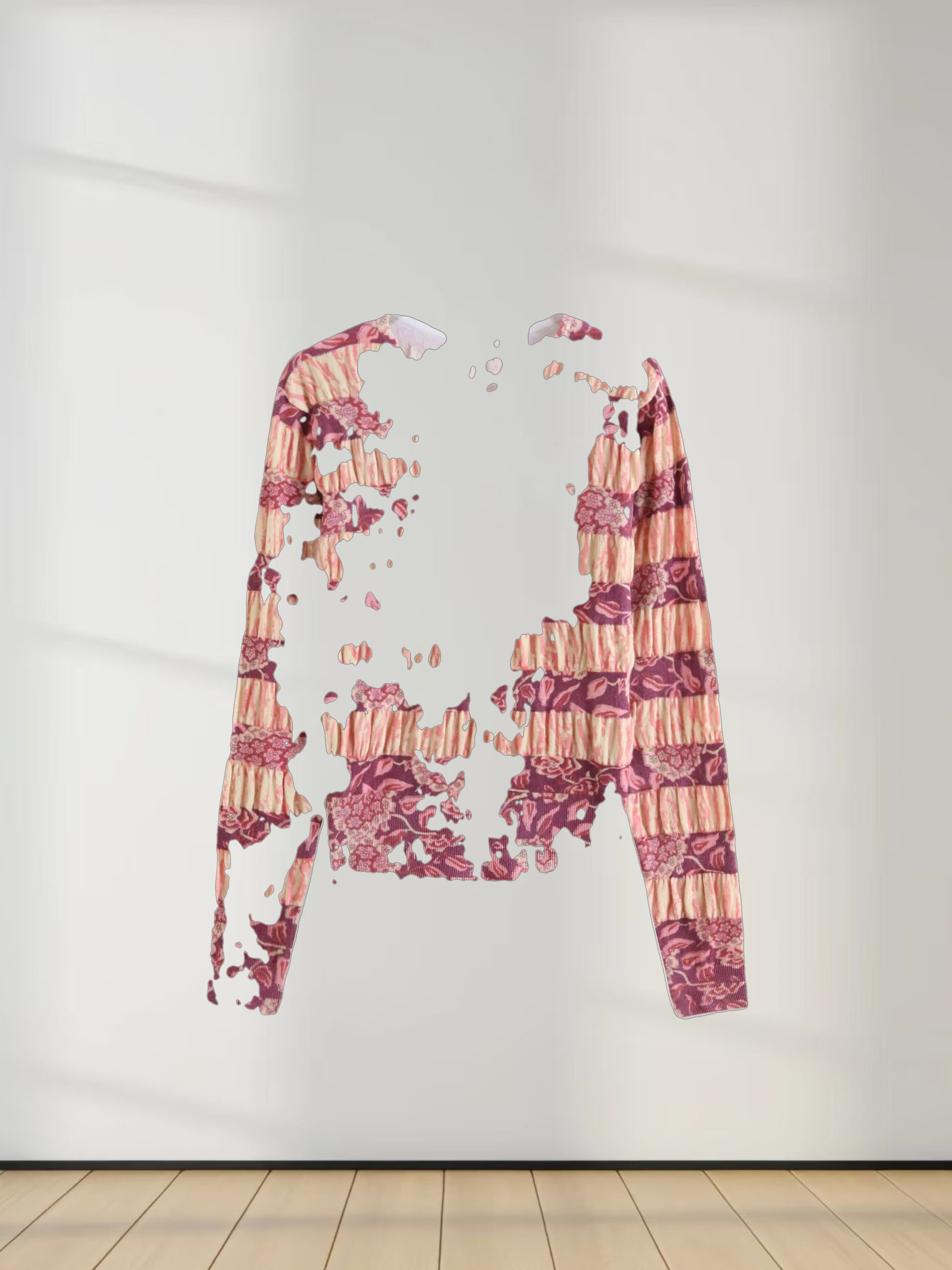 Ruched Sweater-Pink Floral