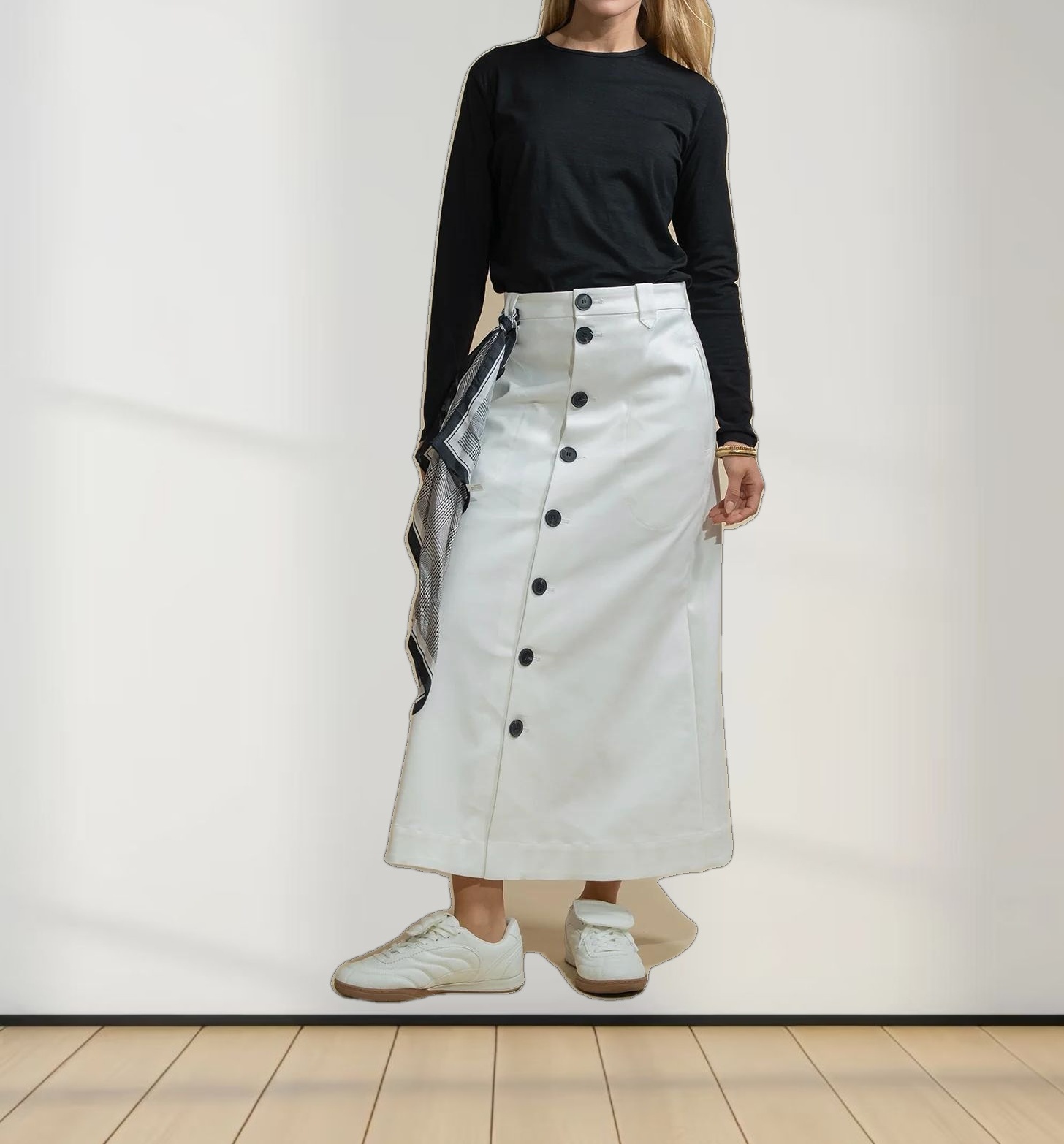 Pima Cotton Boxy Dolman Tee-Black