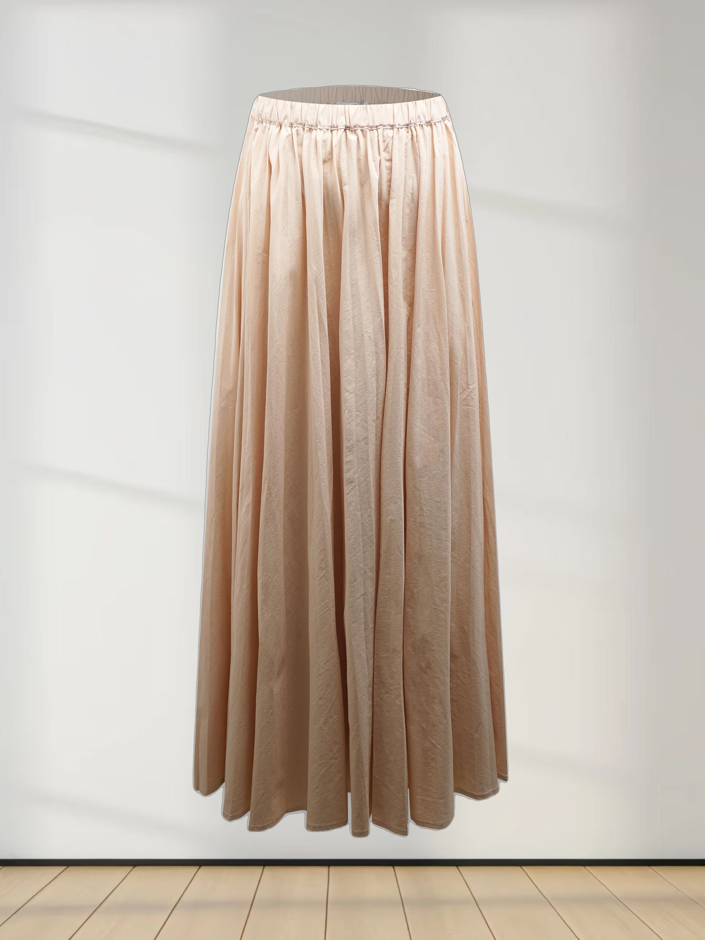 Micro Pleat Elastic Waist Skirt-Rose Pink