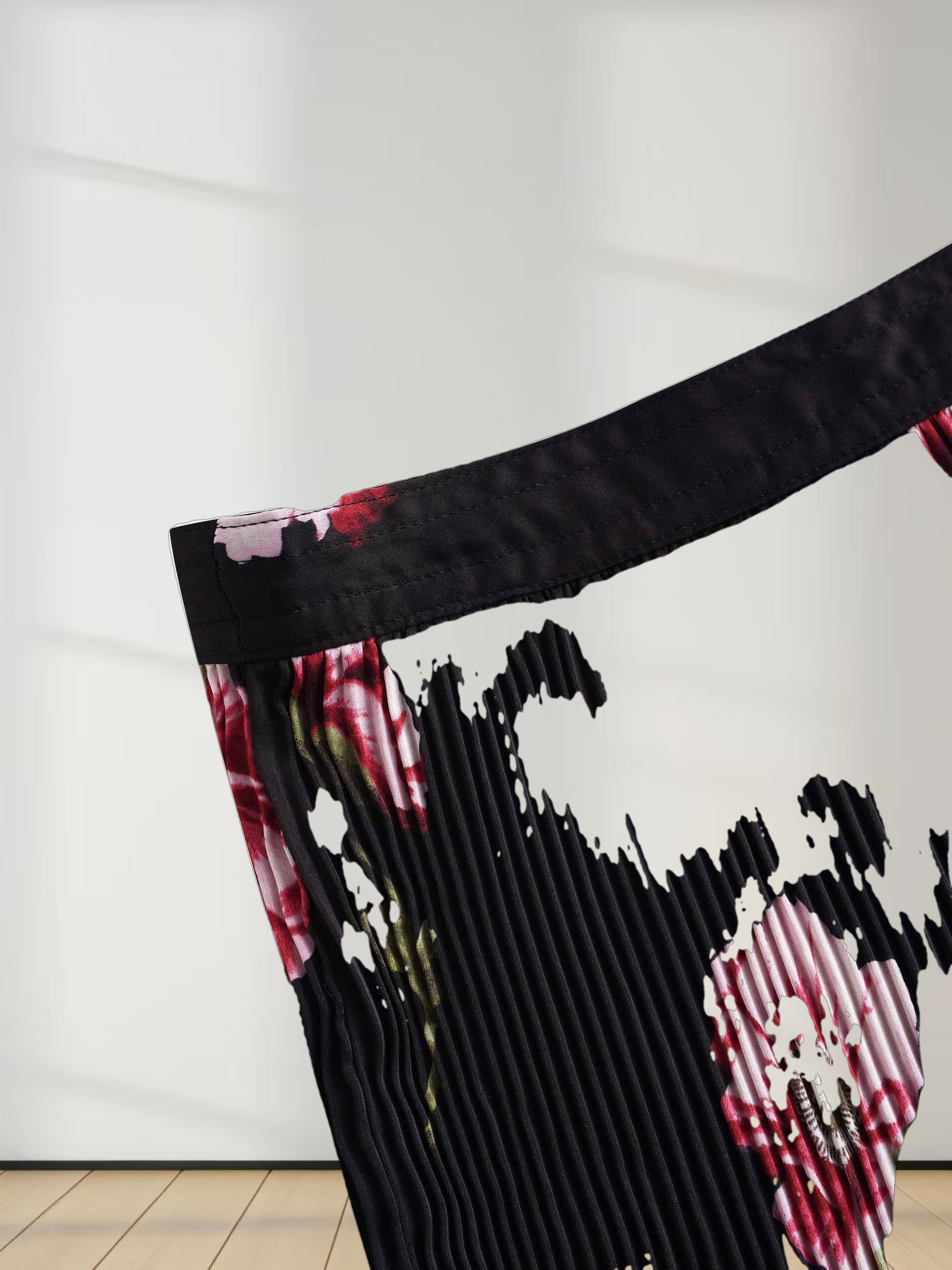 Micro Pleat Tier Skirt - Pink Floral