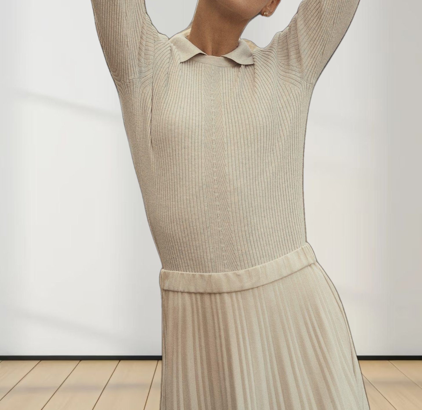 Center Design Sweater-Oatmeal