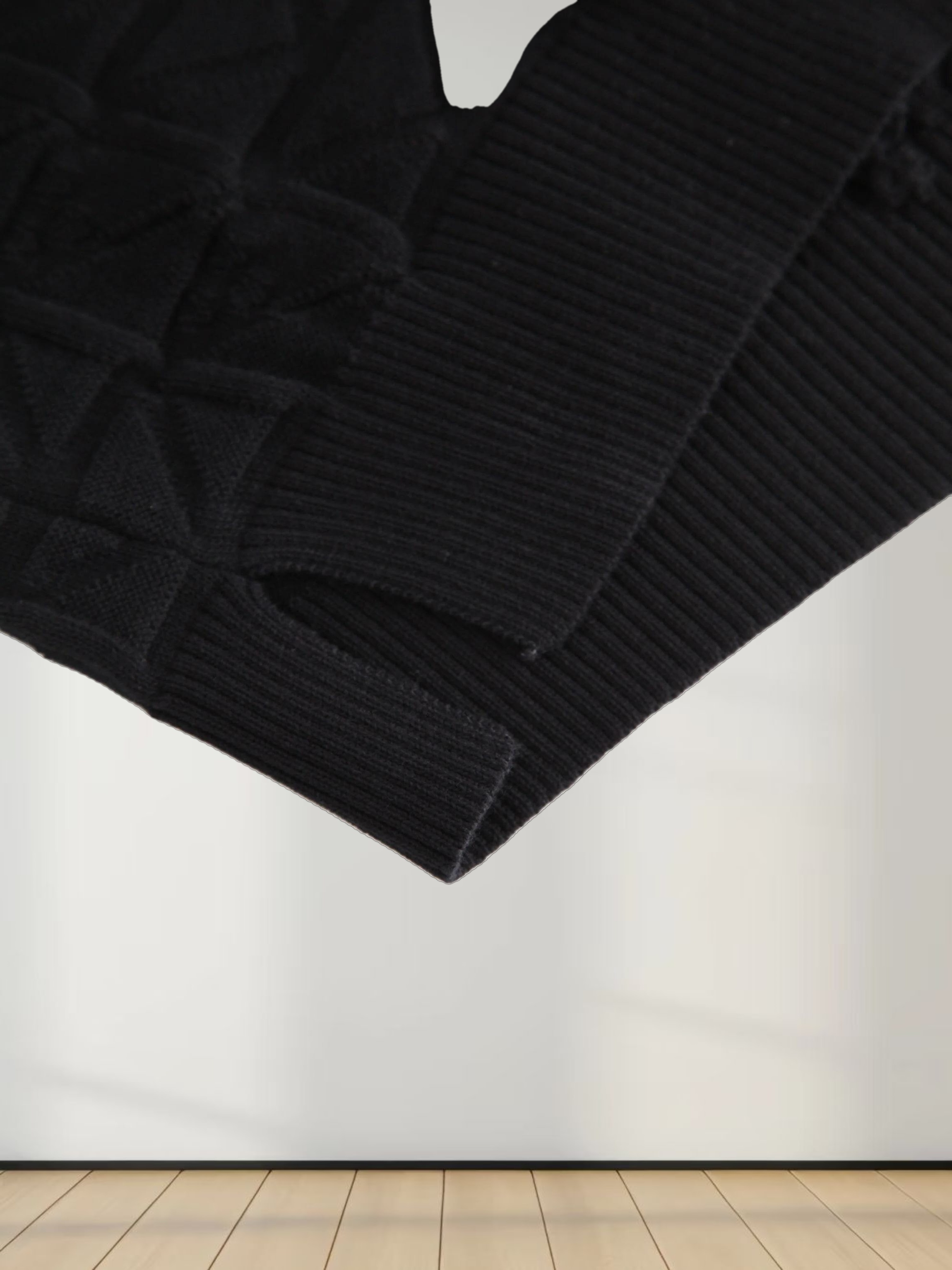 Cross Stitch Sweater-Black