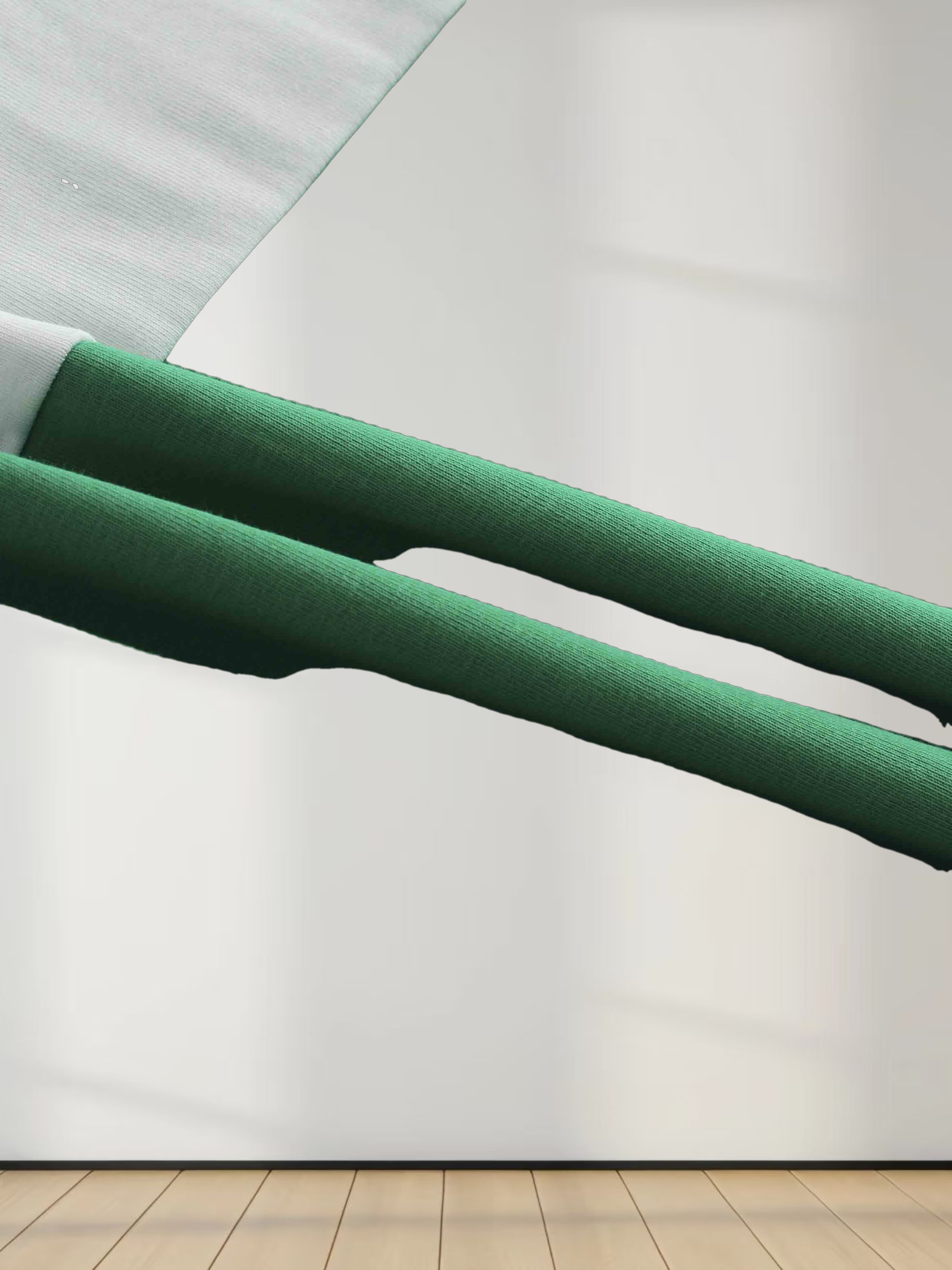 Wide Stripe Bomber Tee-Kelley Green/White