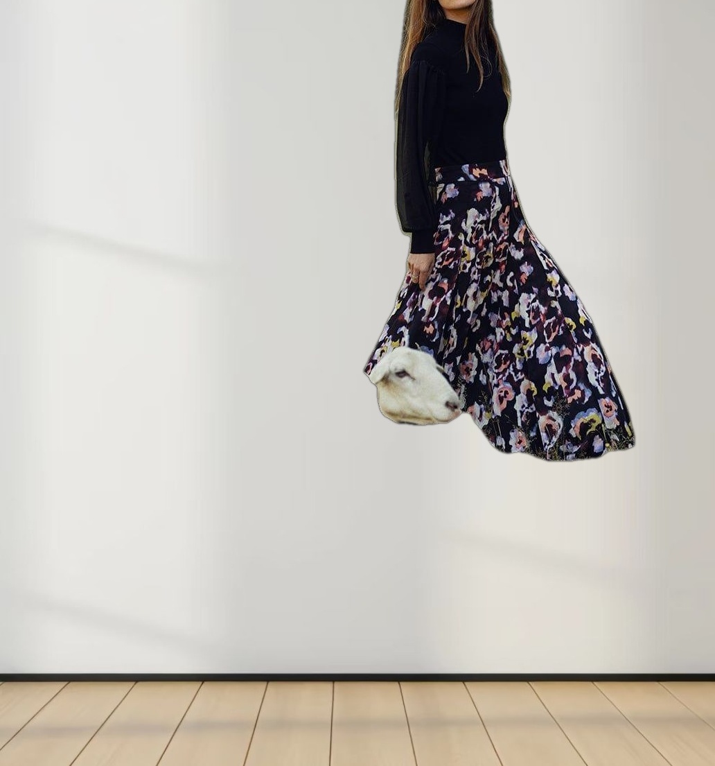 Melania Chiffon Sweater-Black