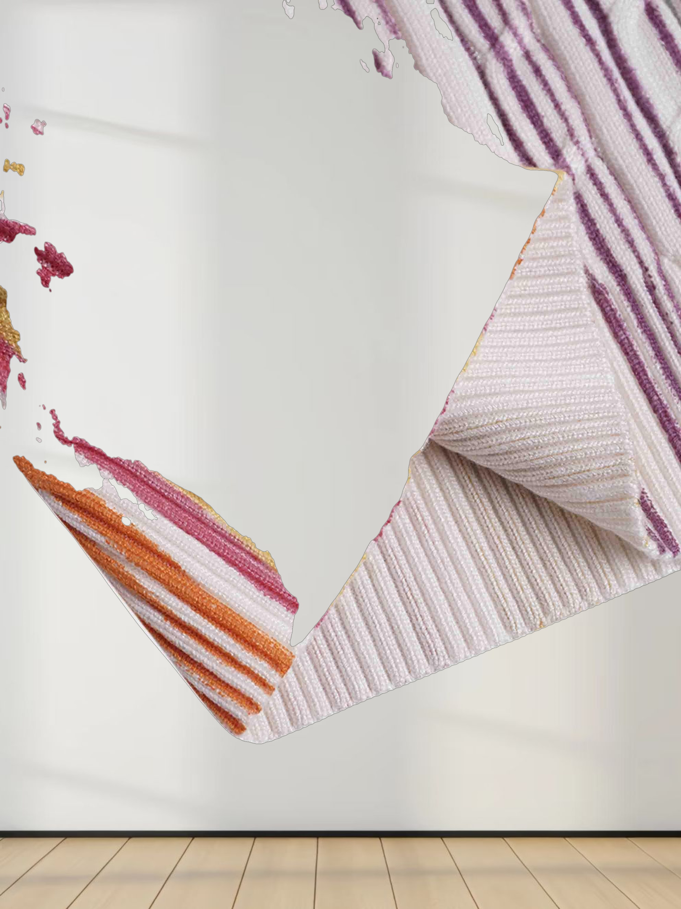 Printed Cable Knit Sweater-Pastel Stripes