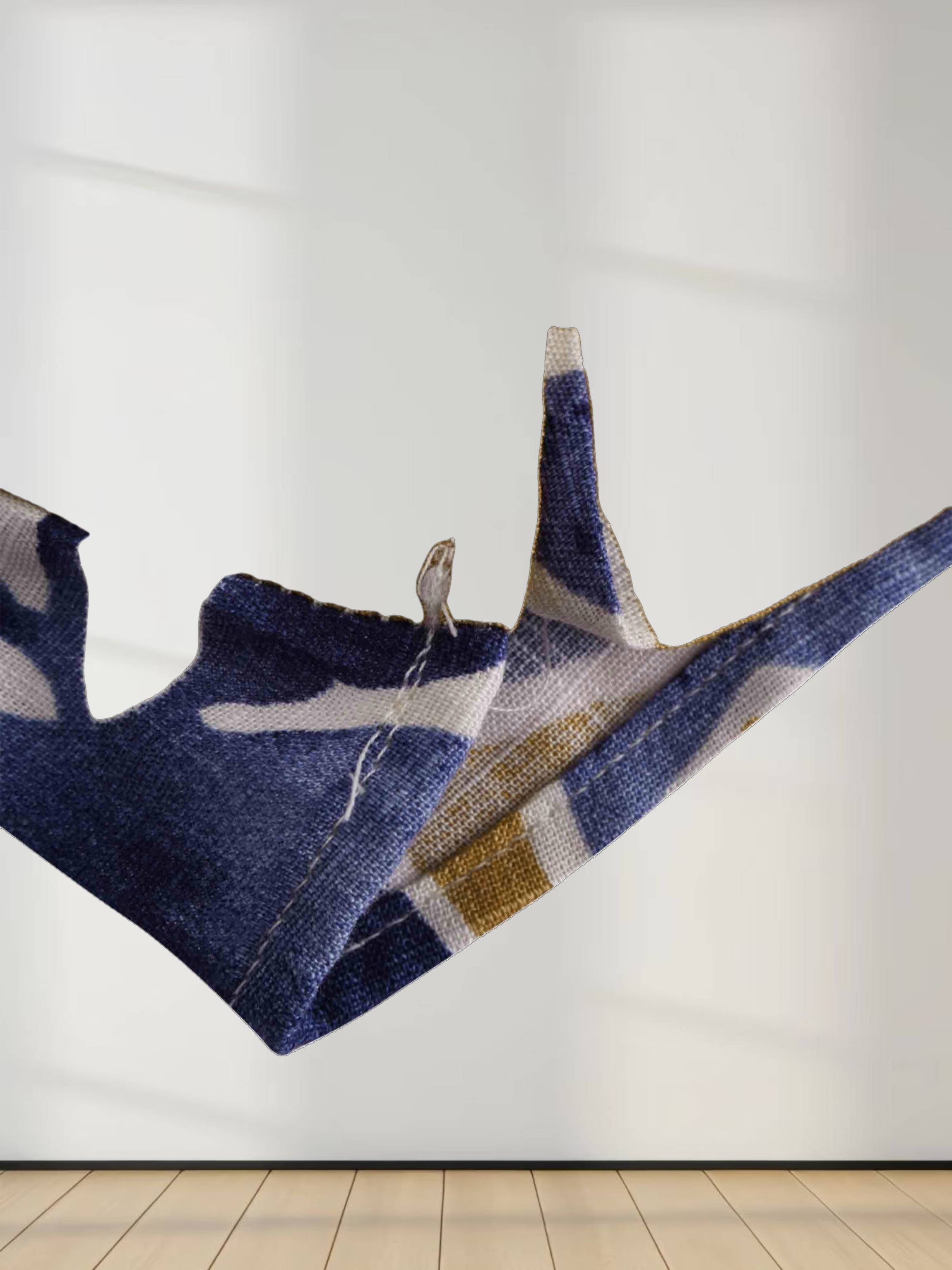 Leather Buckle Skirt-Blue Floral