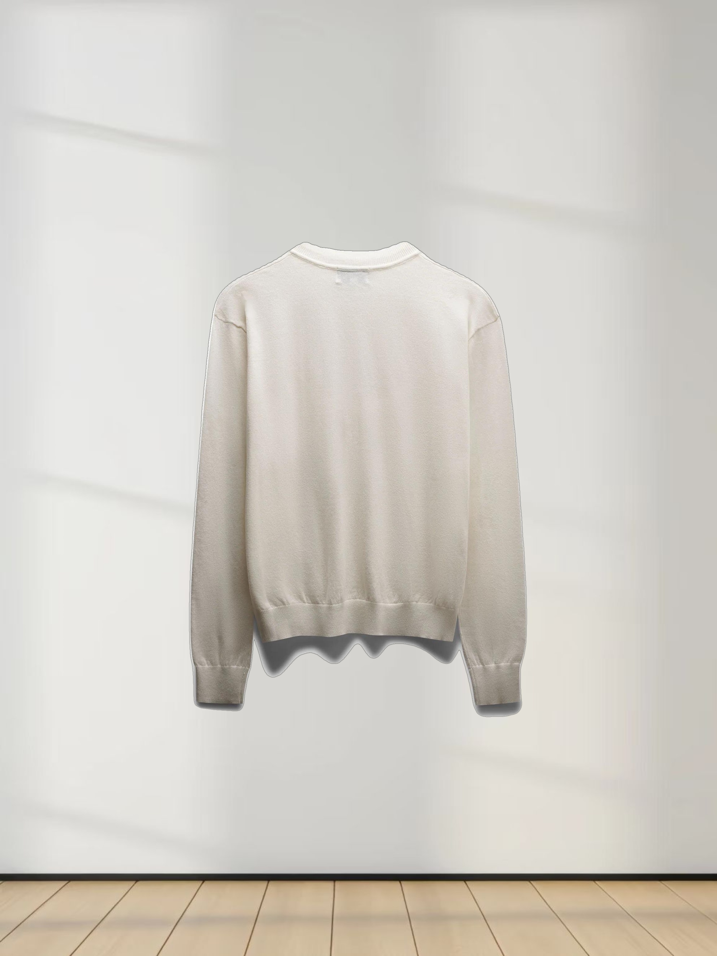 High V Lightweight Sweater-Ivory