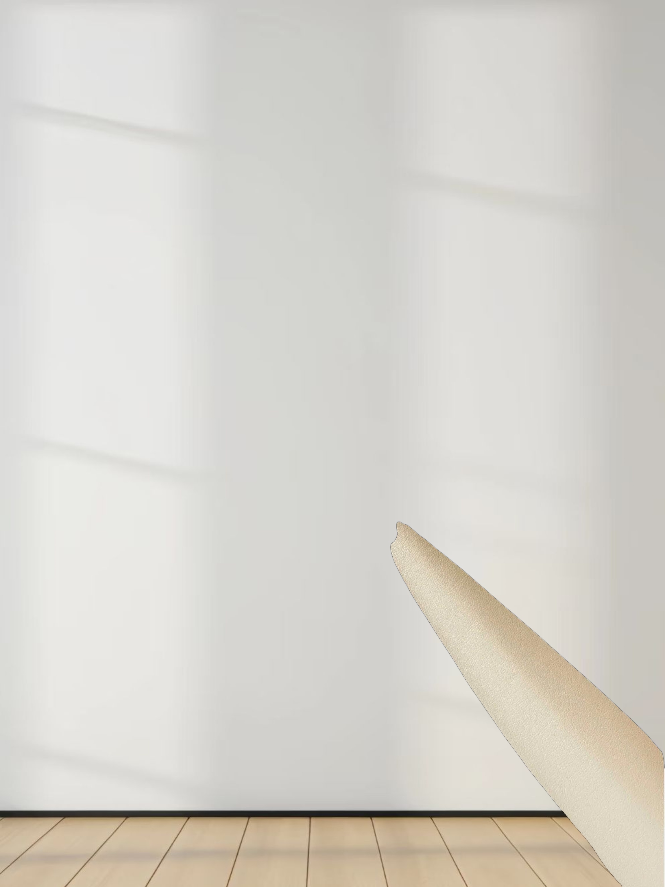 Leather Inverted Pleat Skirt-Ivory