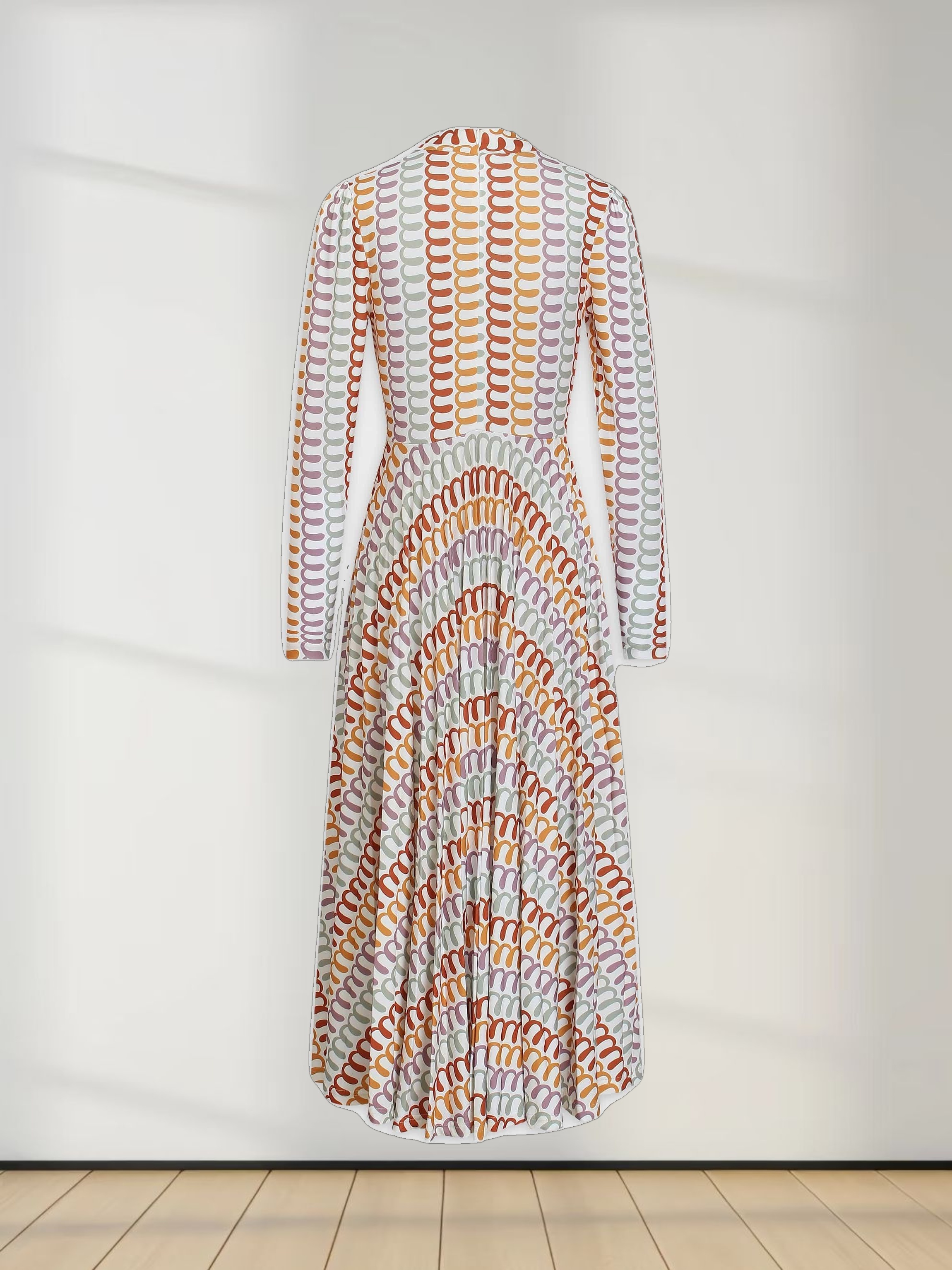 Front Knot Pleat Dress-Ribbon Design