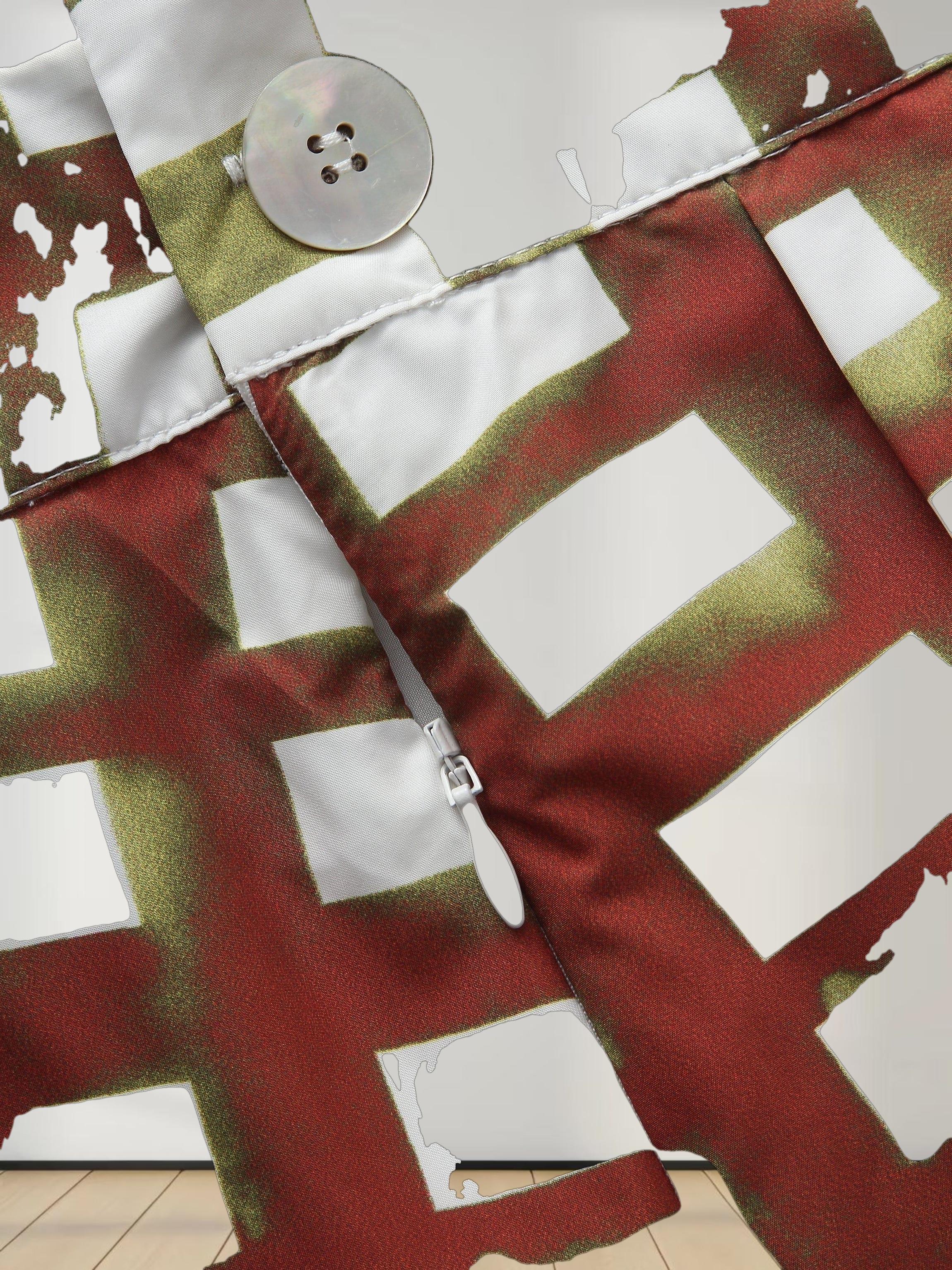 Box Pleat Skirt-Ombre Plaid