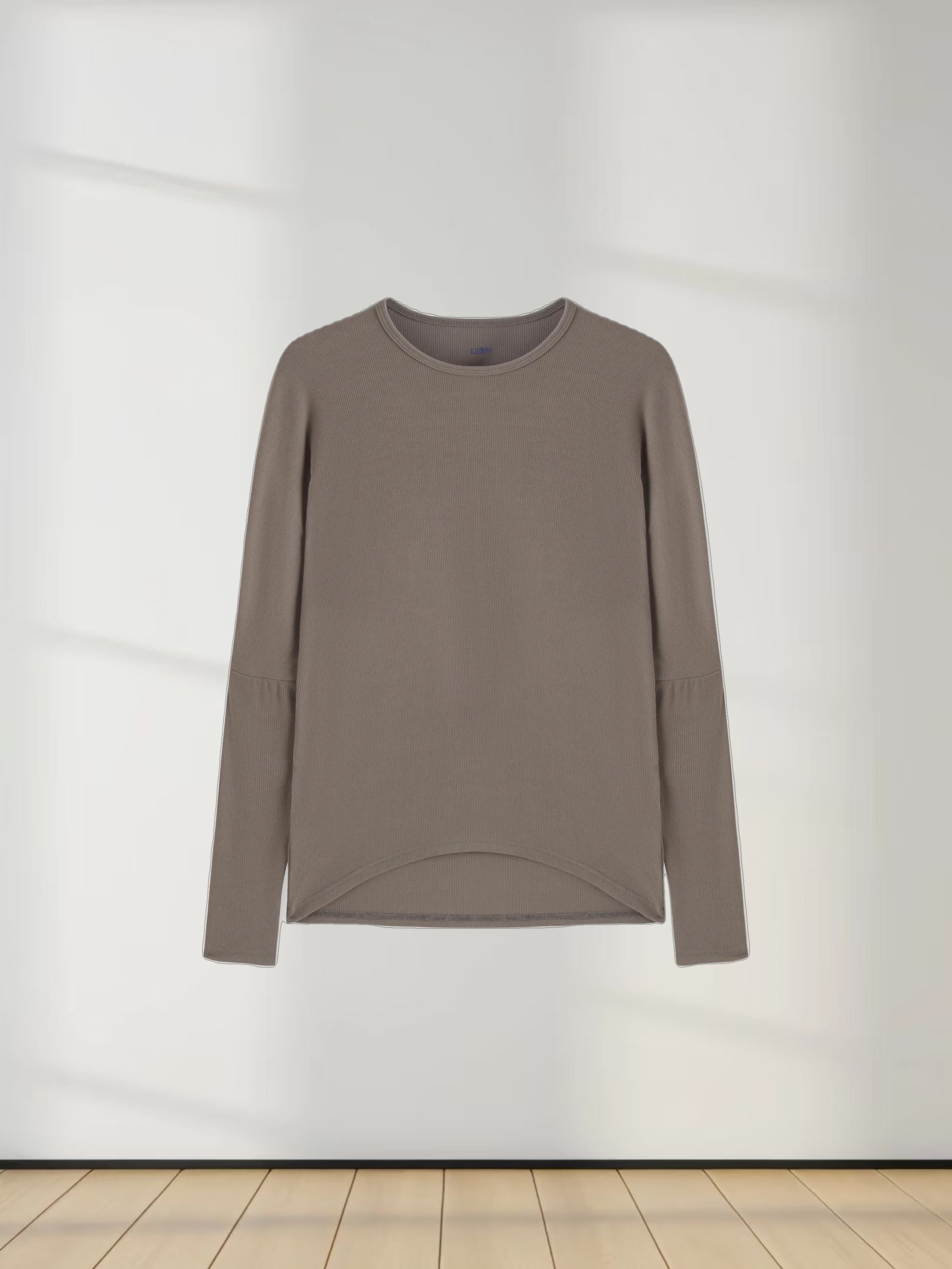 Crew Ribbed Dolman-Olive