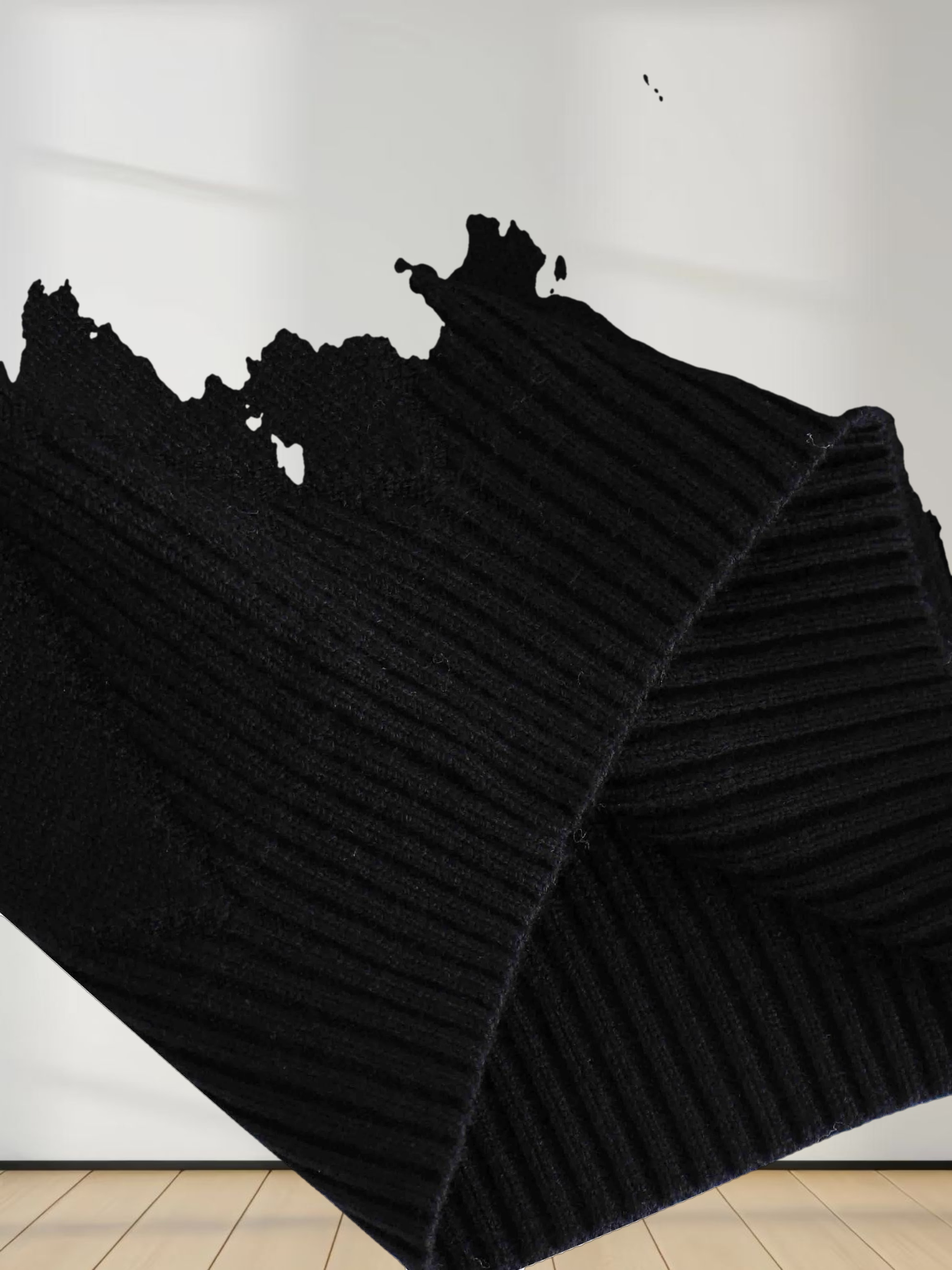 Oversized Diamond Detail Sweater-Black