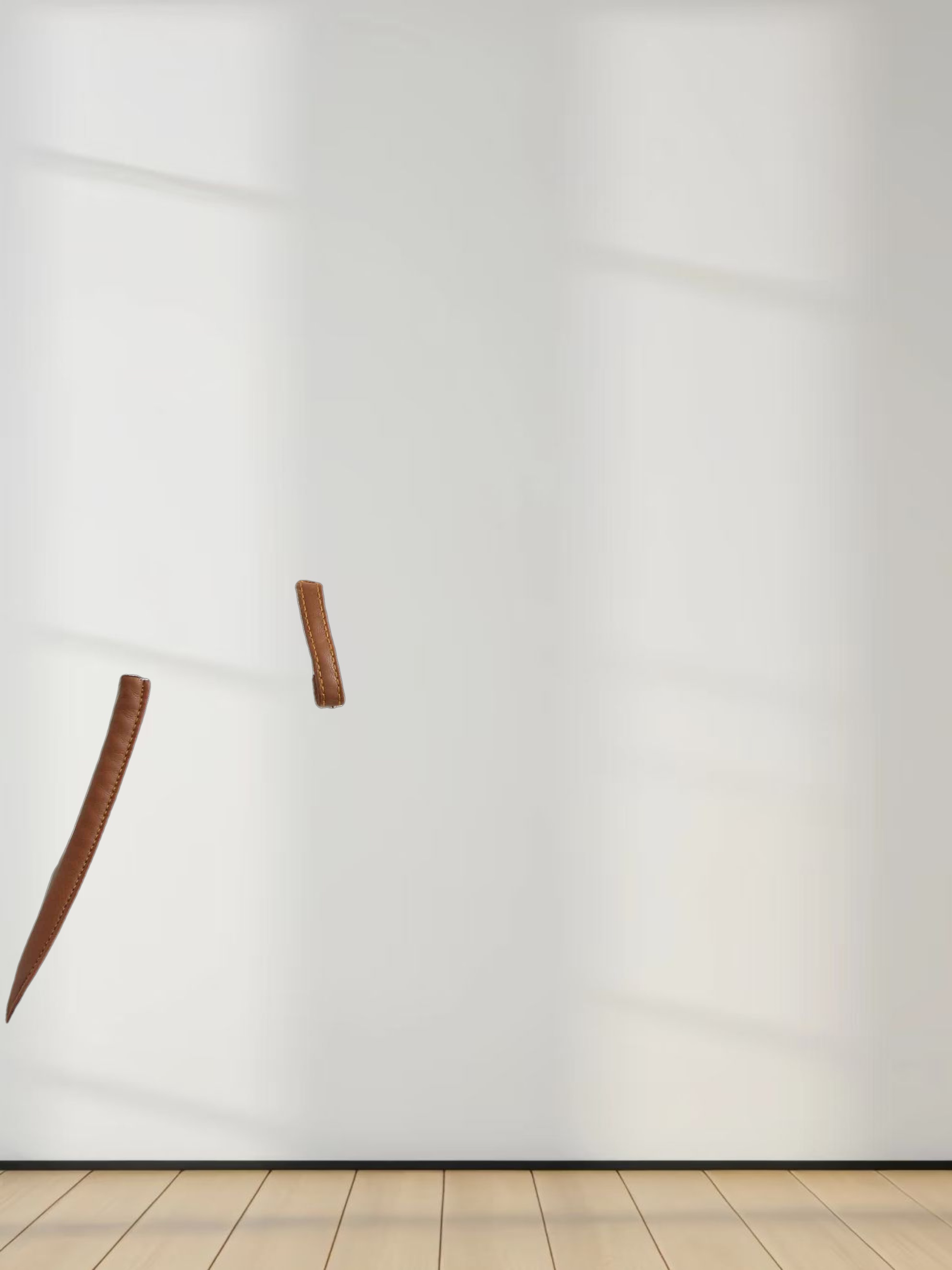 Leather Trim Denim Skirt-White