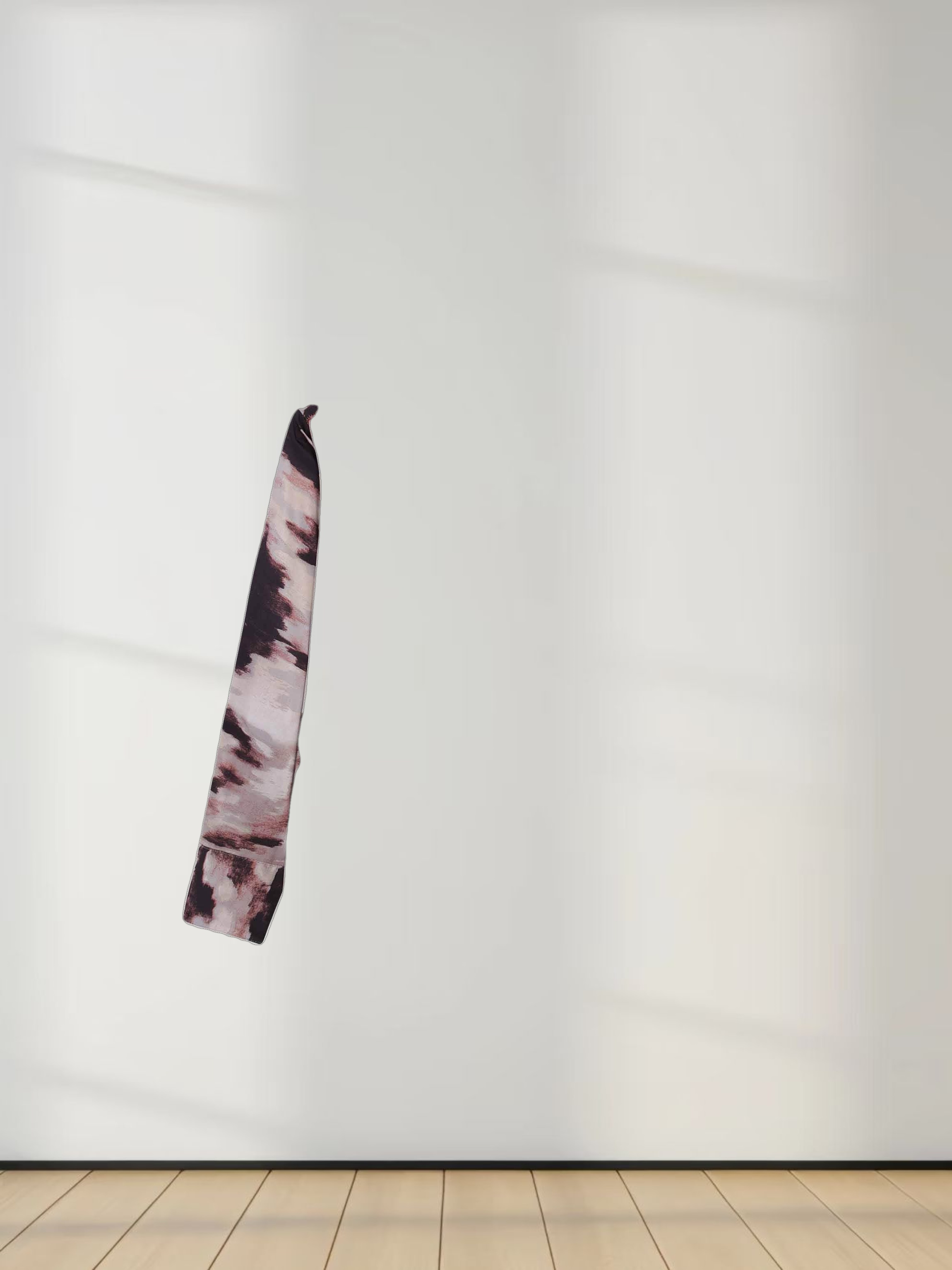 Oversized Satin Slip Blouse-Brown Brushstrokes