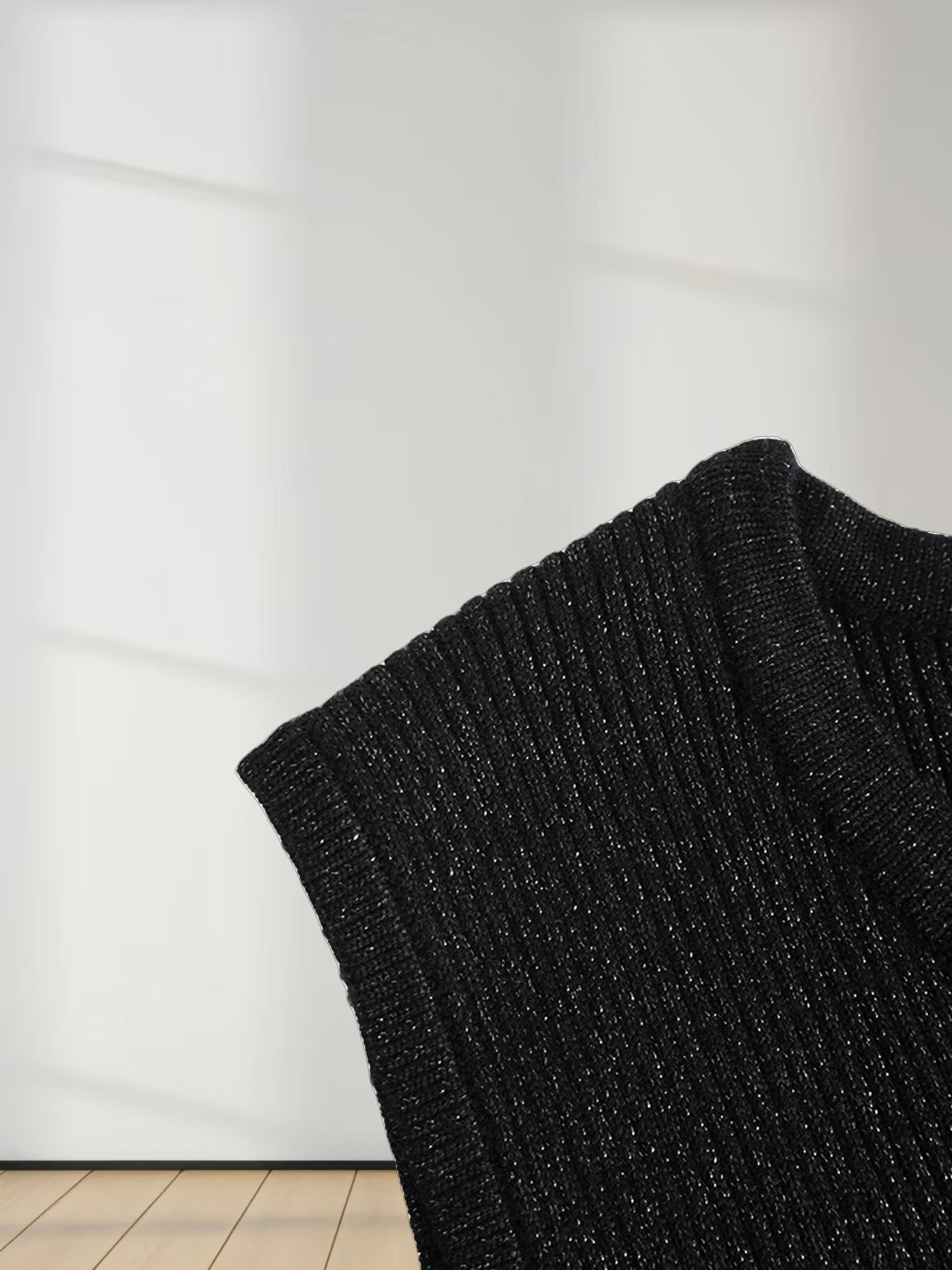Lurex Sleeveless Sweater-Black