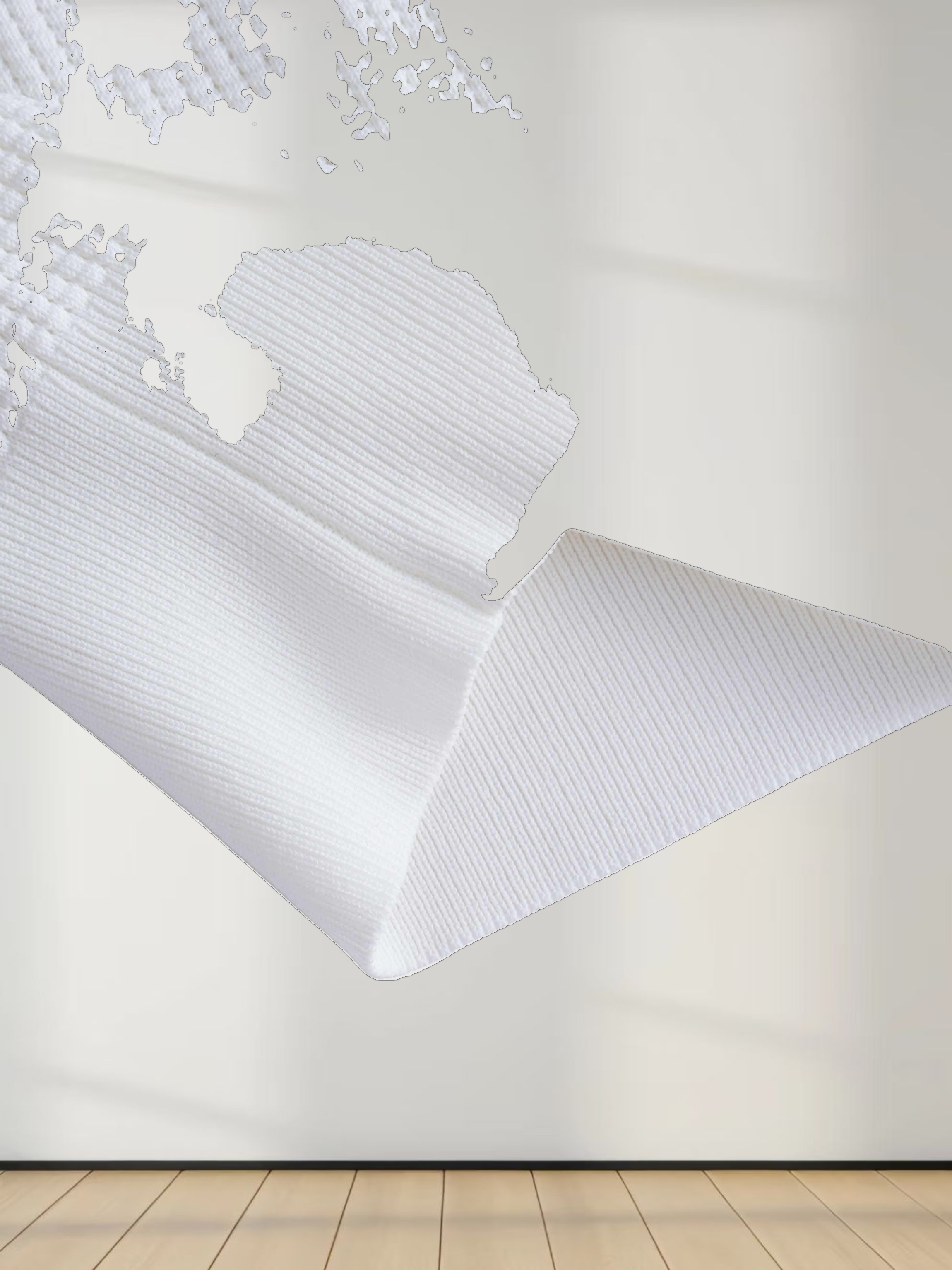 Waffle Collared Sweater-White