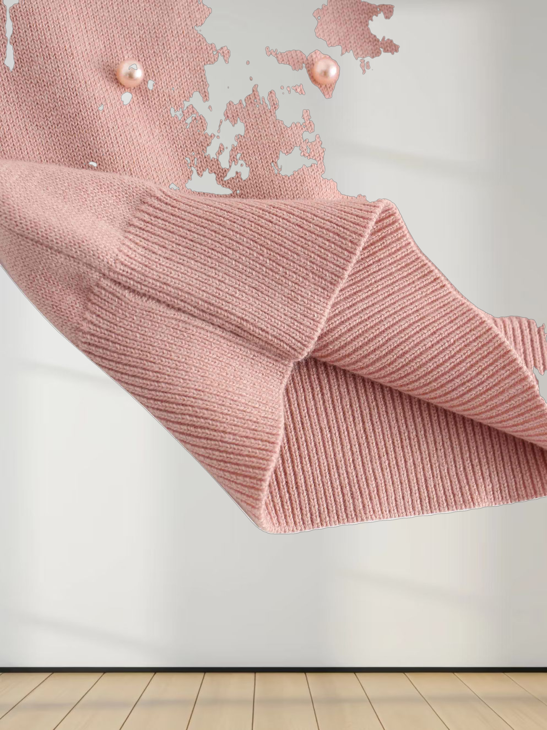 Pearl Embellished Sweater-Blush