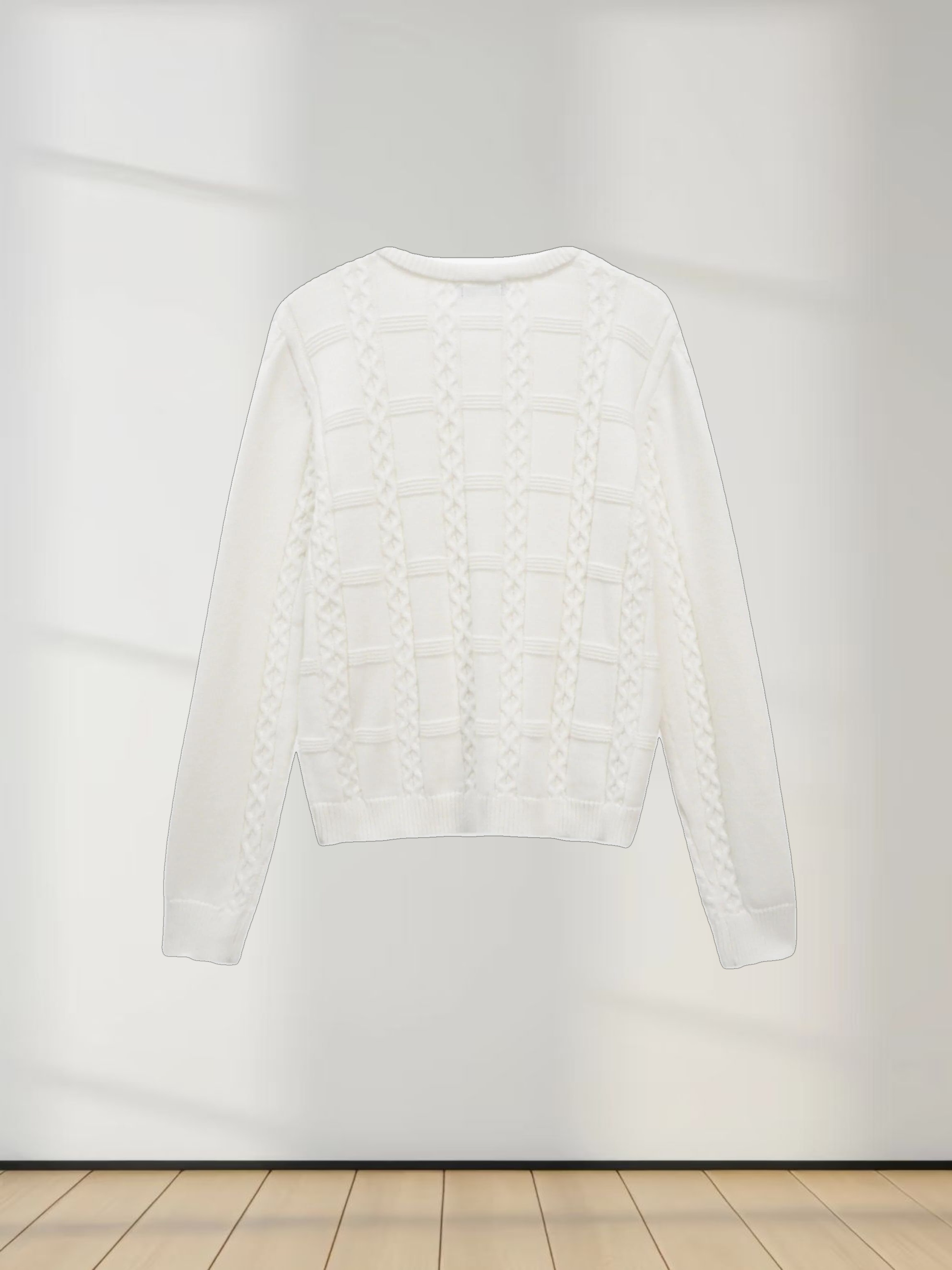 Cable Design Cardigan-Ivory