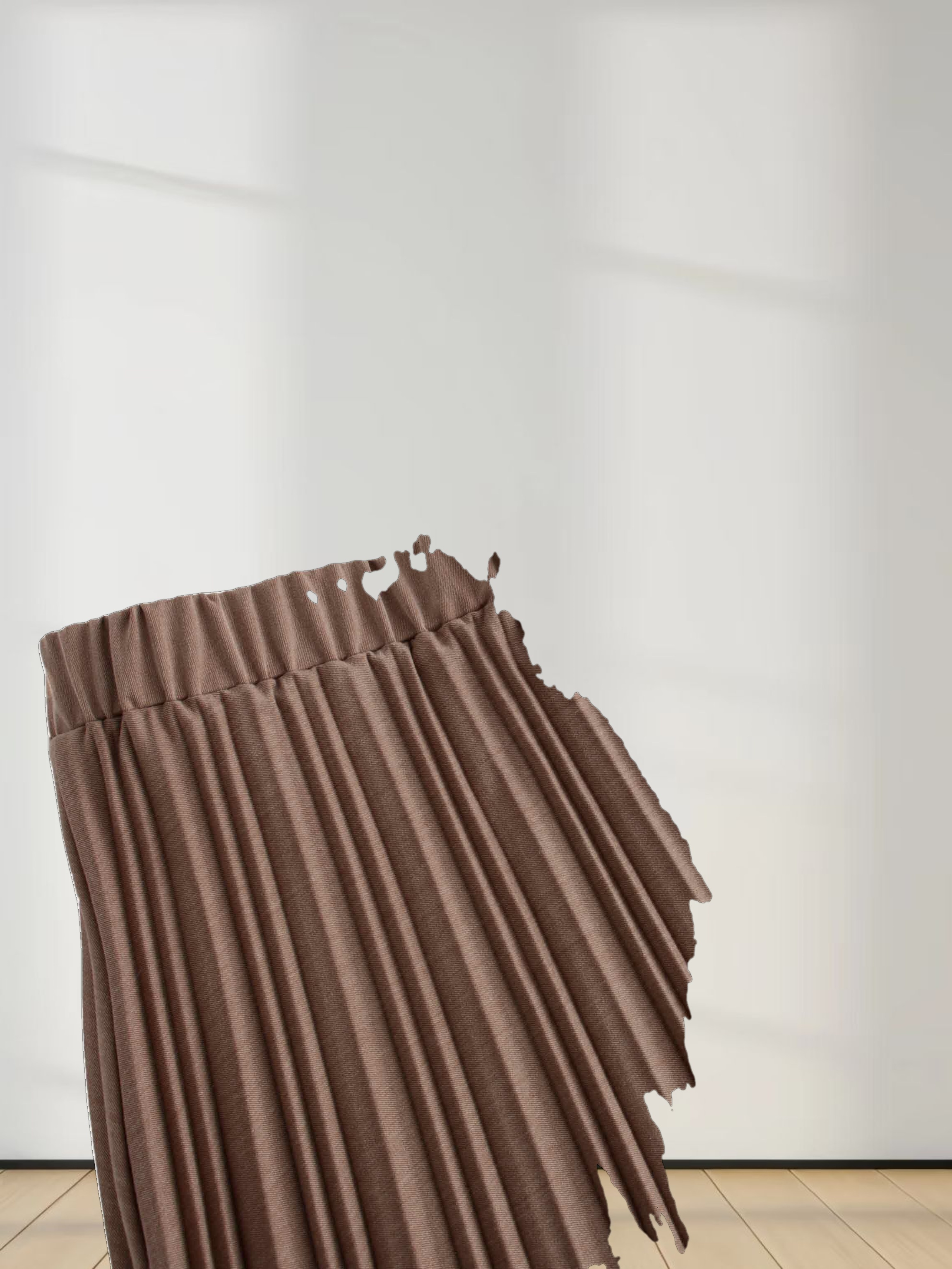 Mix Pleat Skirt-Camel