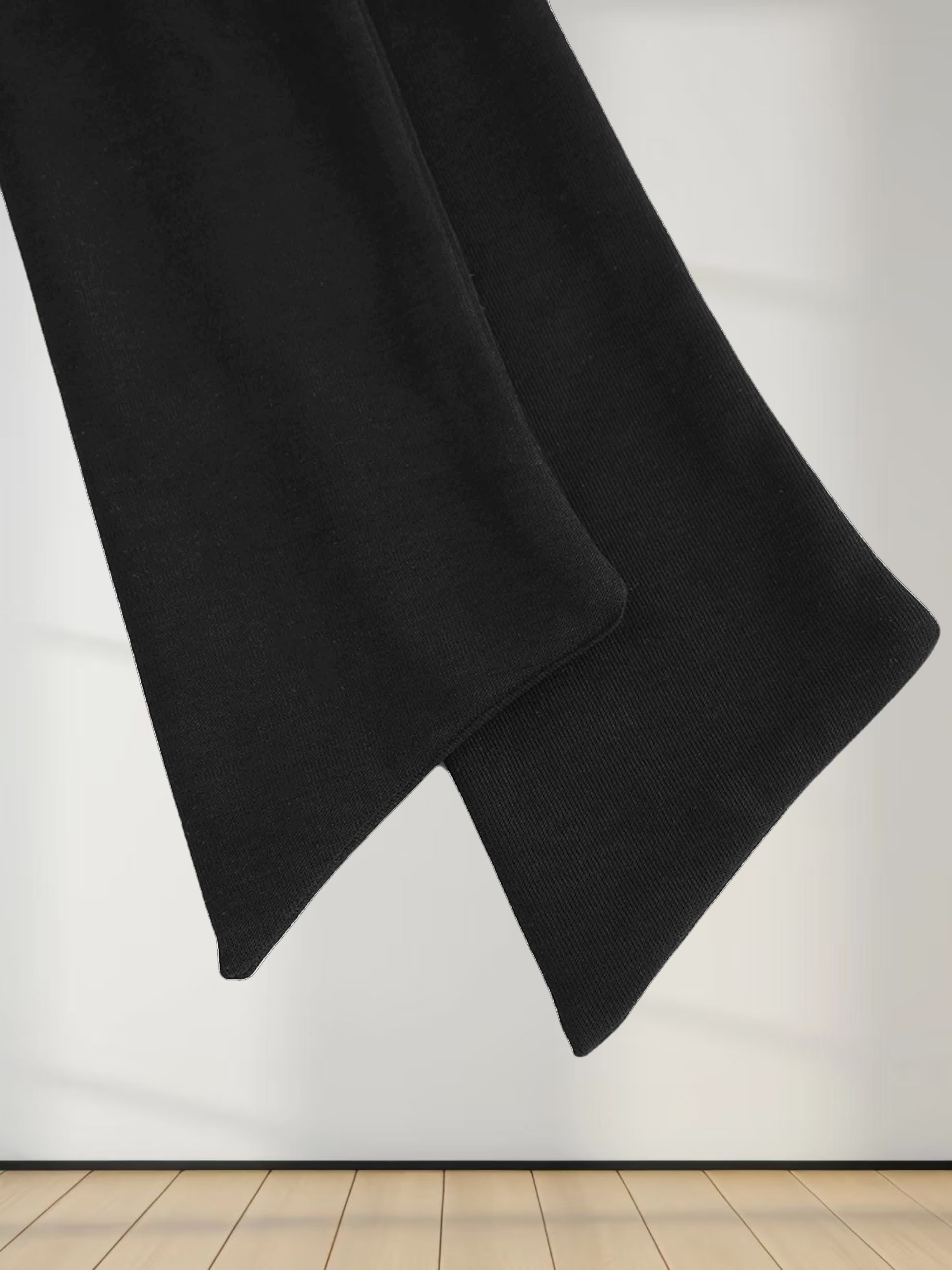 Wrap Tie T-Shirt Maxi Dress-Black