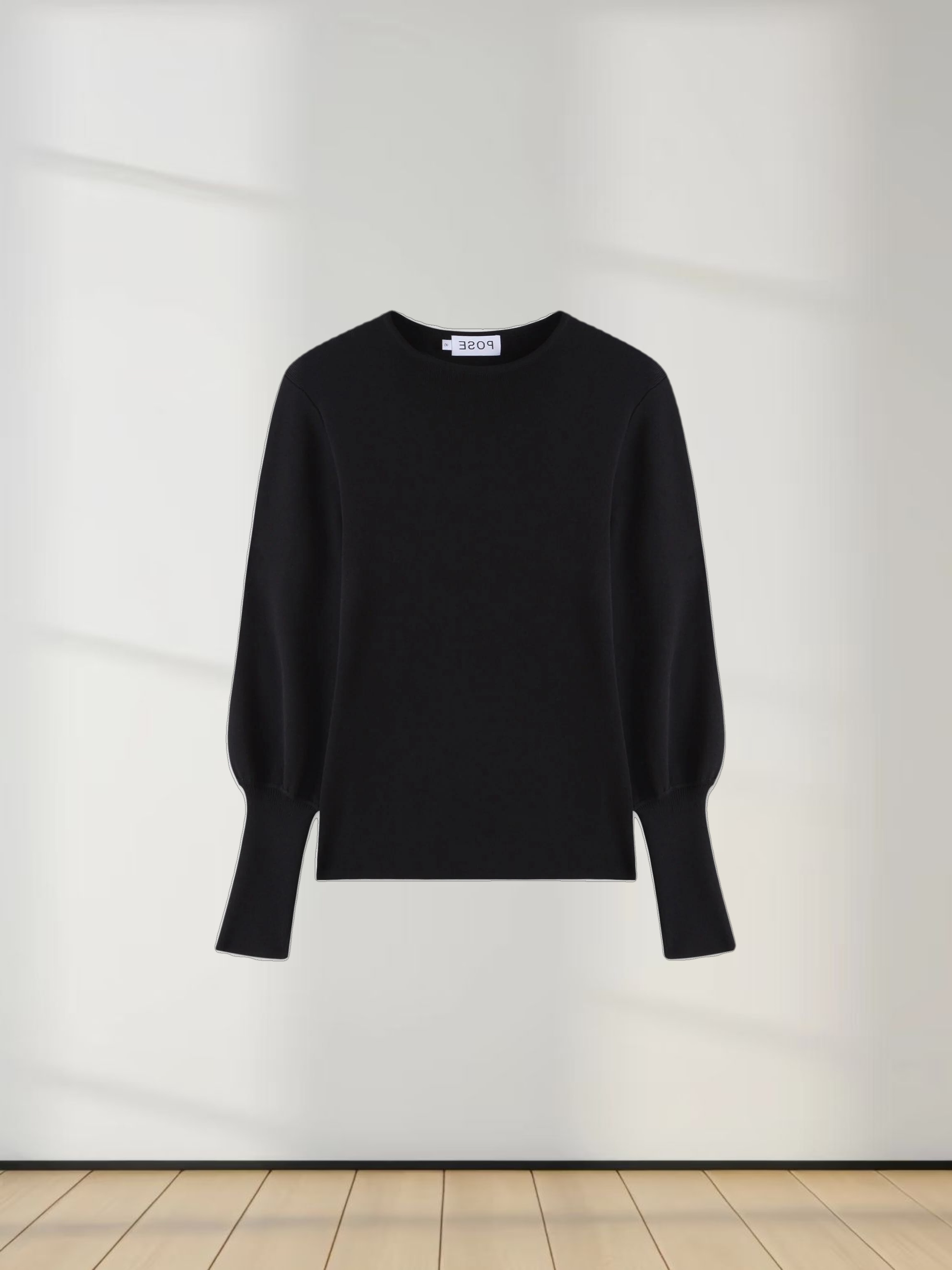 High Cuff Sweater-Black
