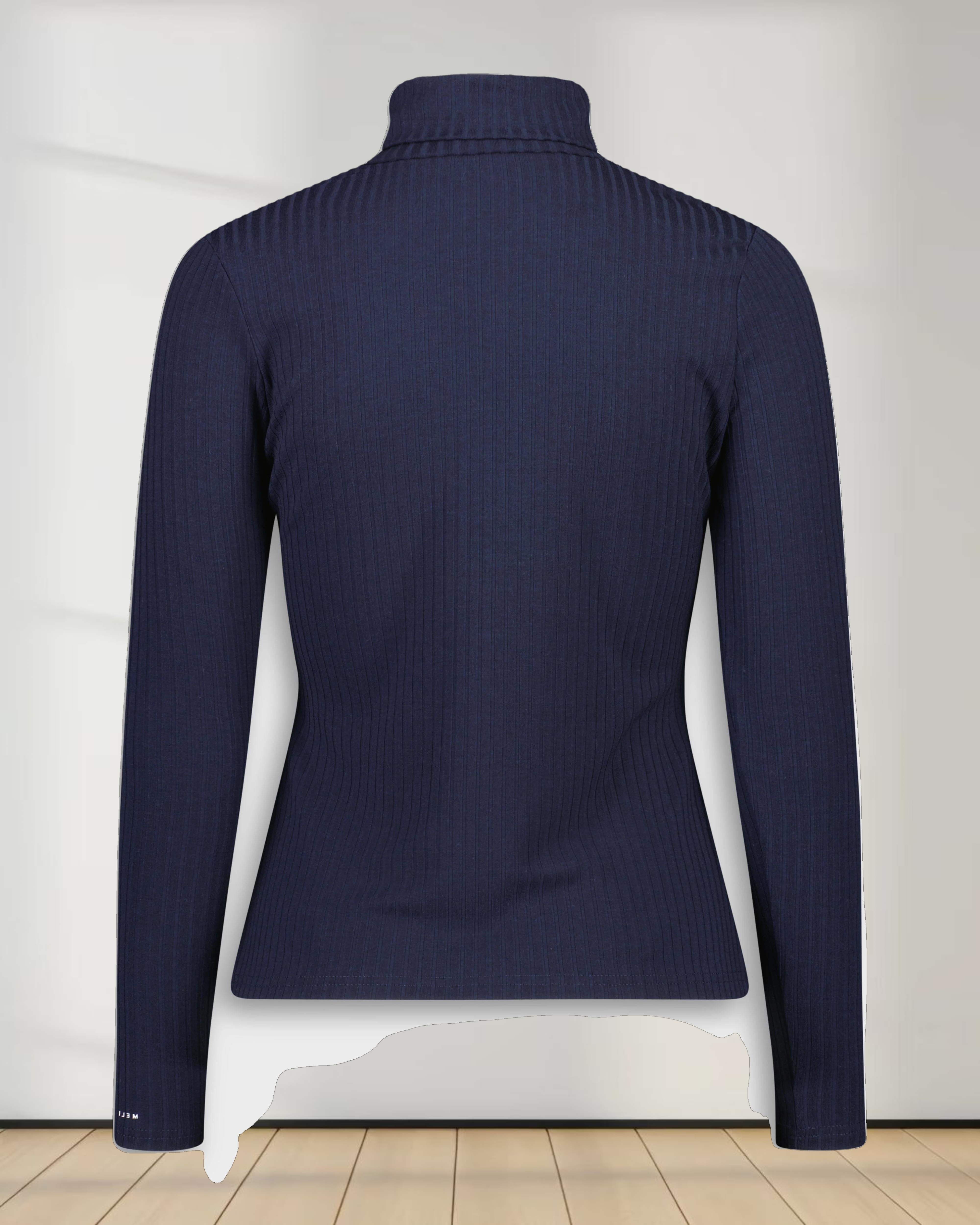 WIDE RIBBED TURTLENECK-NAVY
