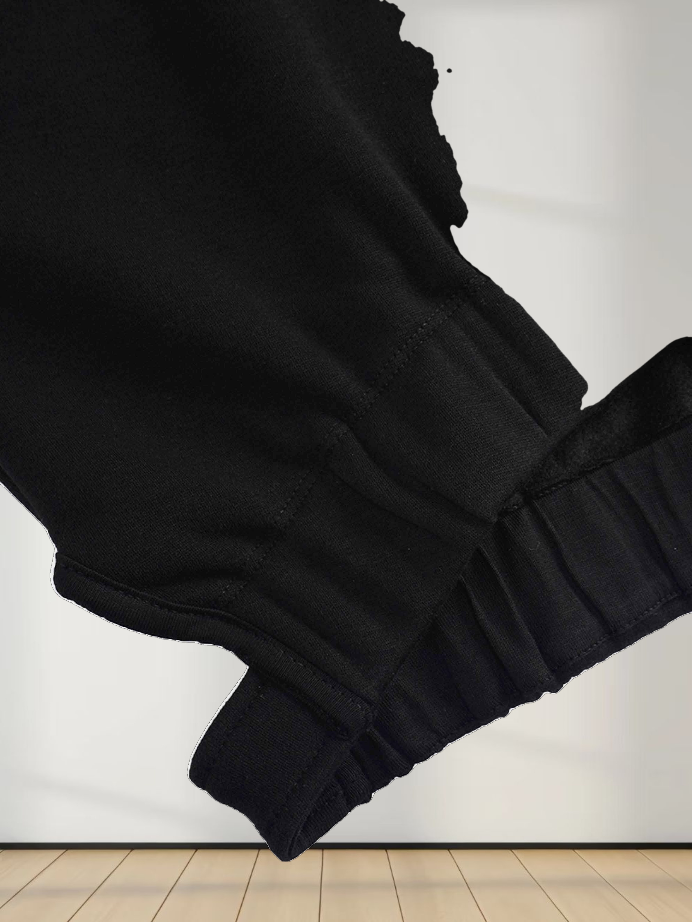 Side Strap Dolman Sweatshirt-Black