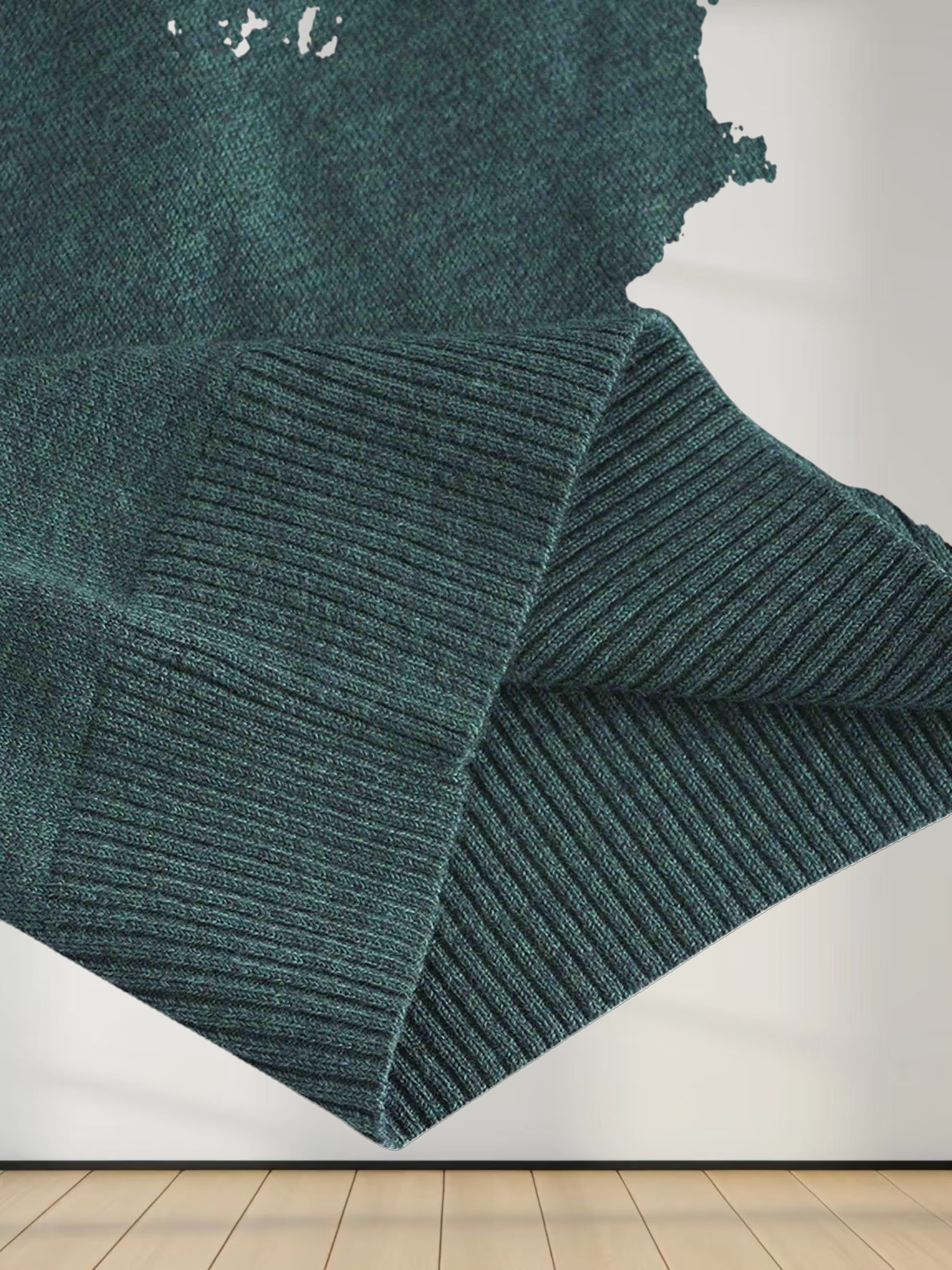 Basic Crew Sweater LS-Heathered Green