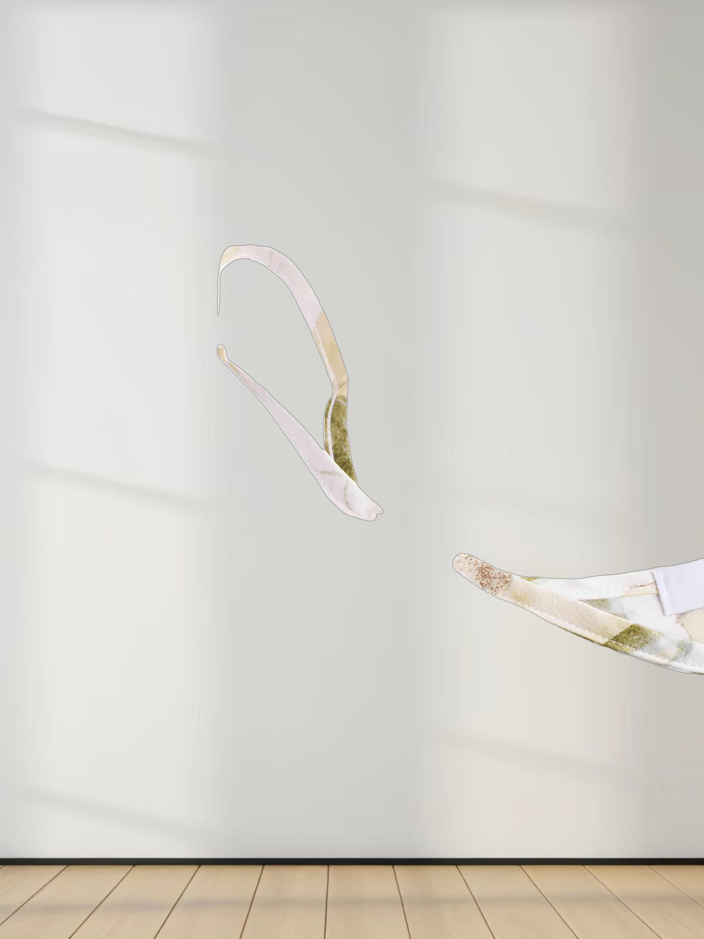 A-Line V Neck Slip Dress-Shades of Green