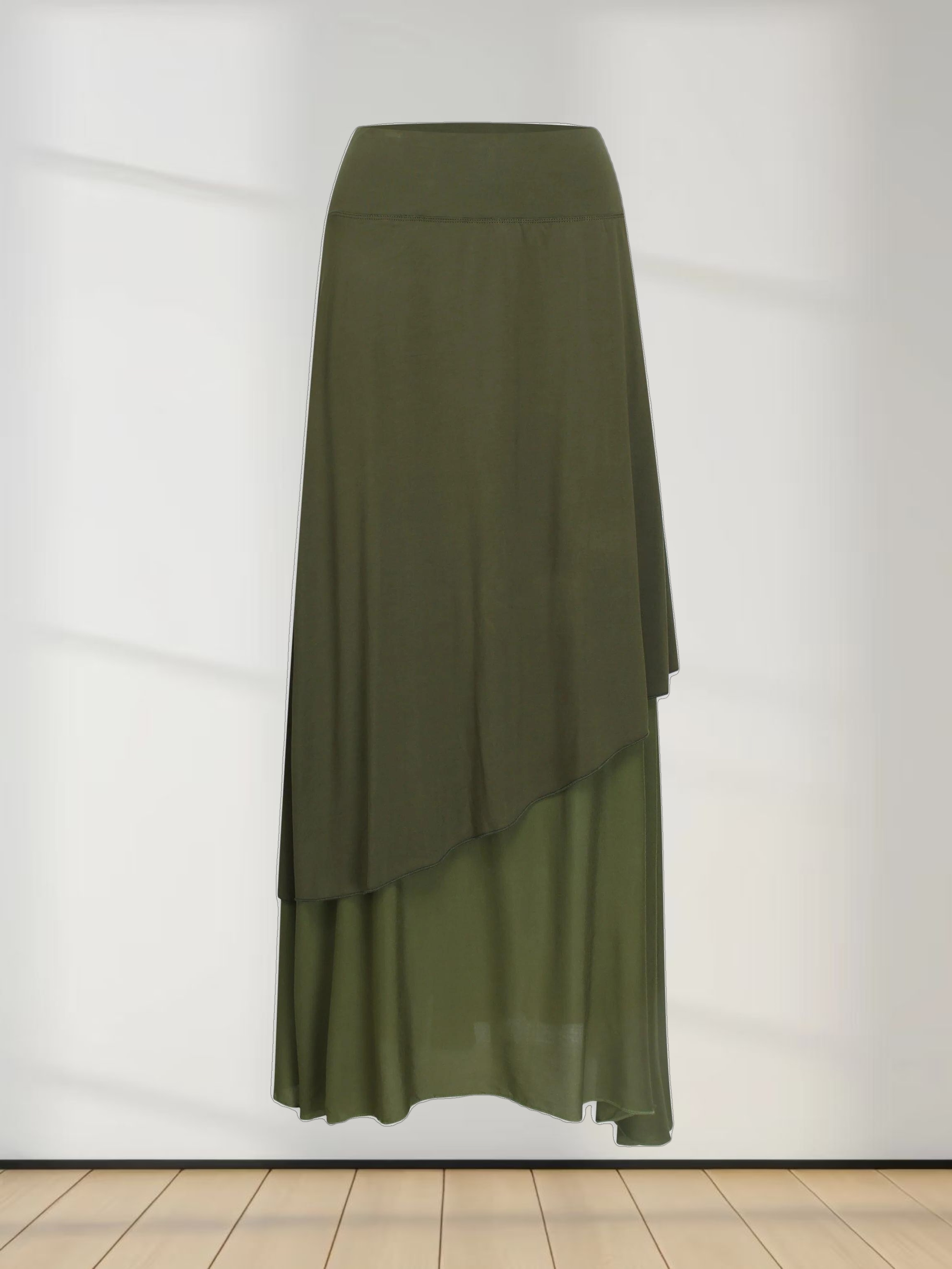 DOUBLE LAYER SKIRT-OLIVE