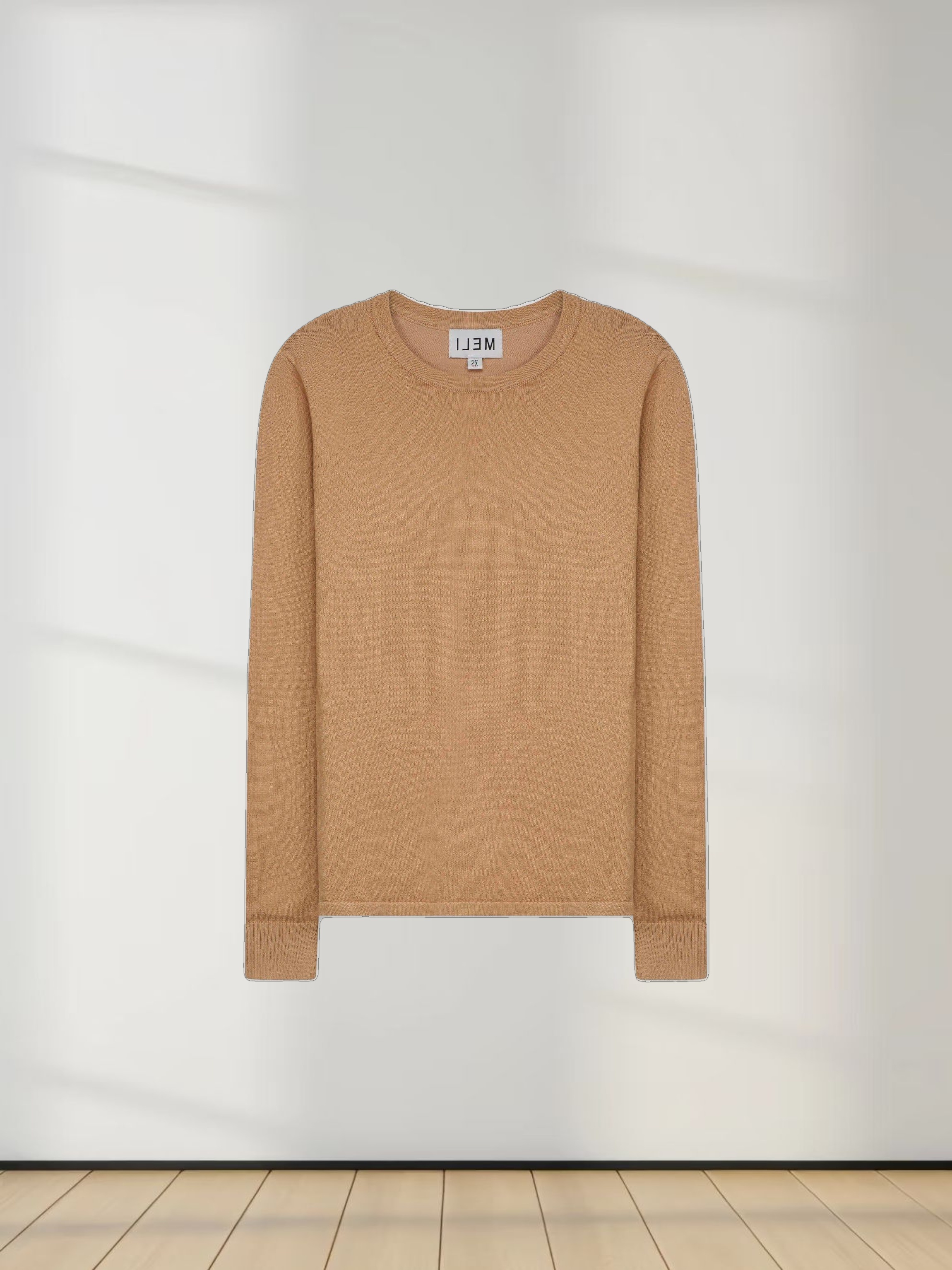 THIN KNIT CREW SWEATER-MAUVE