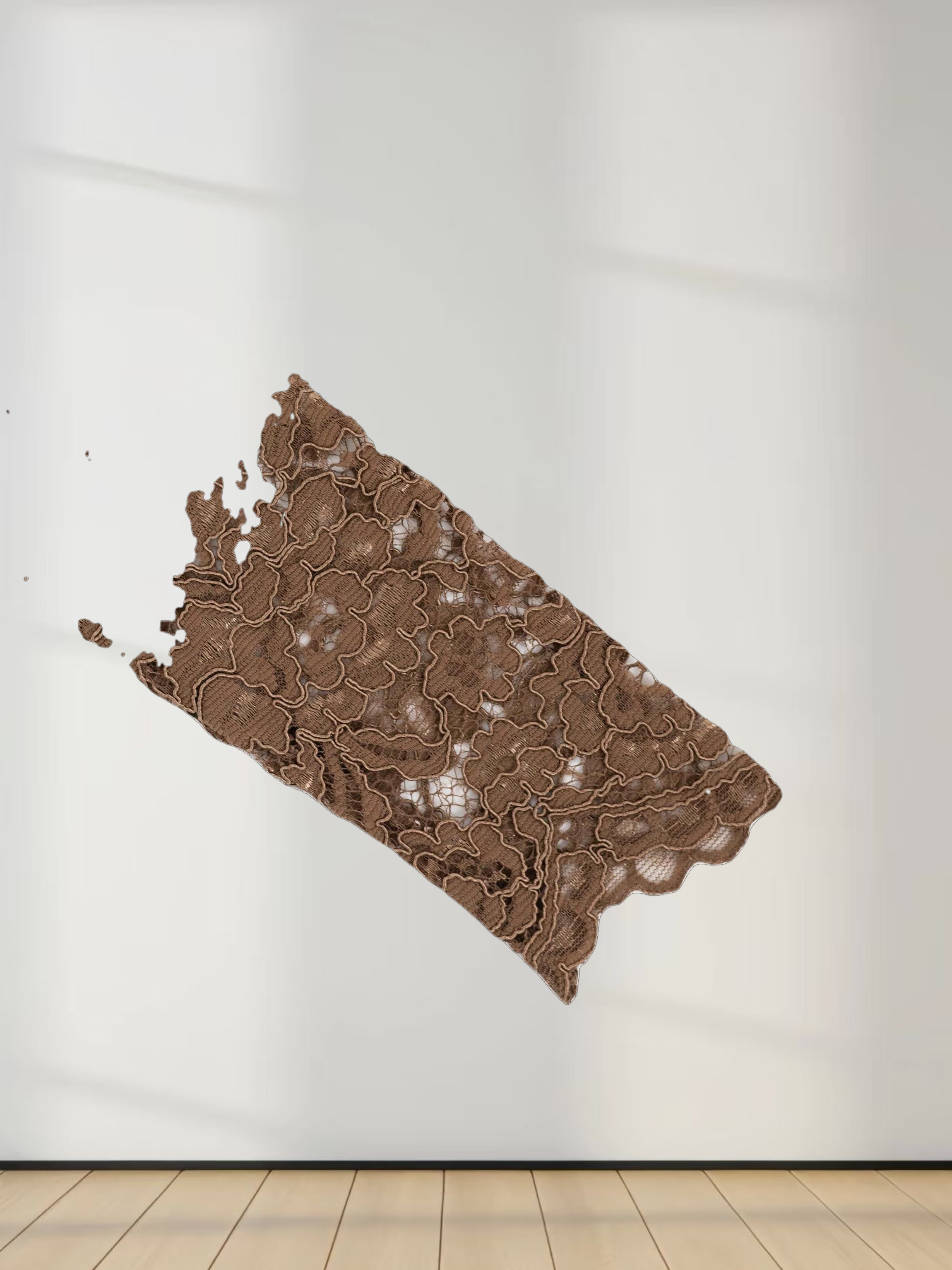 Lace Button Down Cardigan Top-Brown