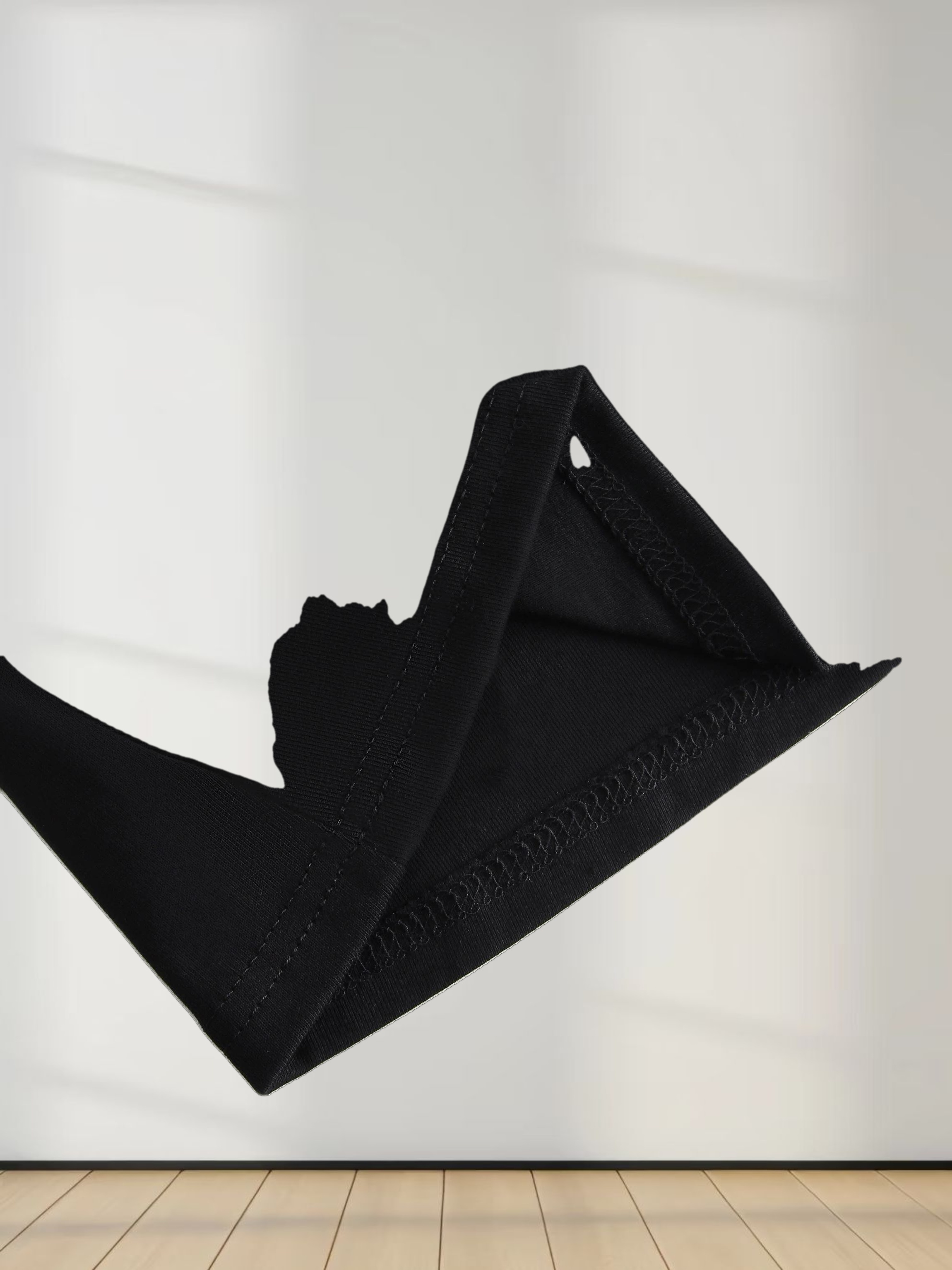 Basic High V Tee Long Sleeve-Black