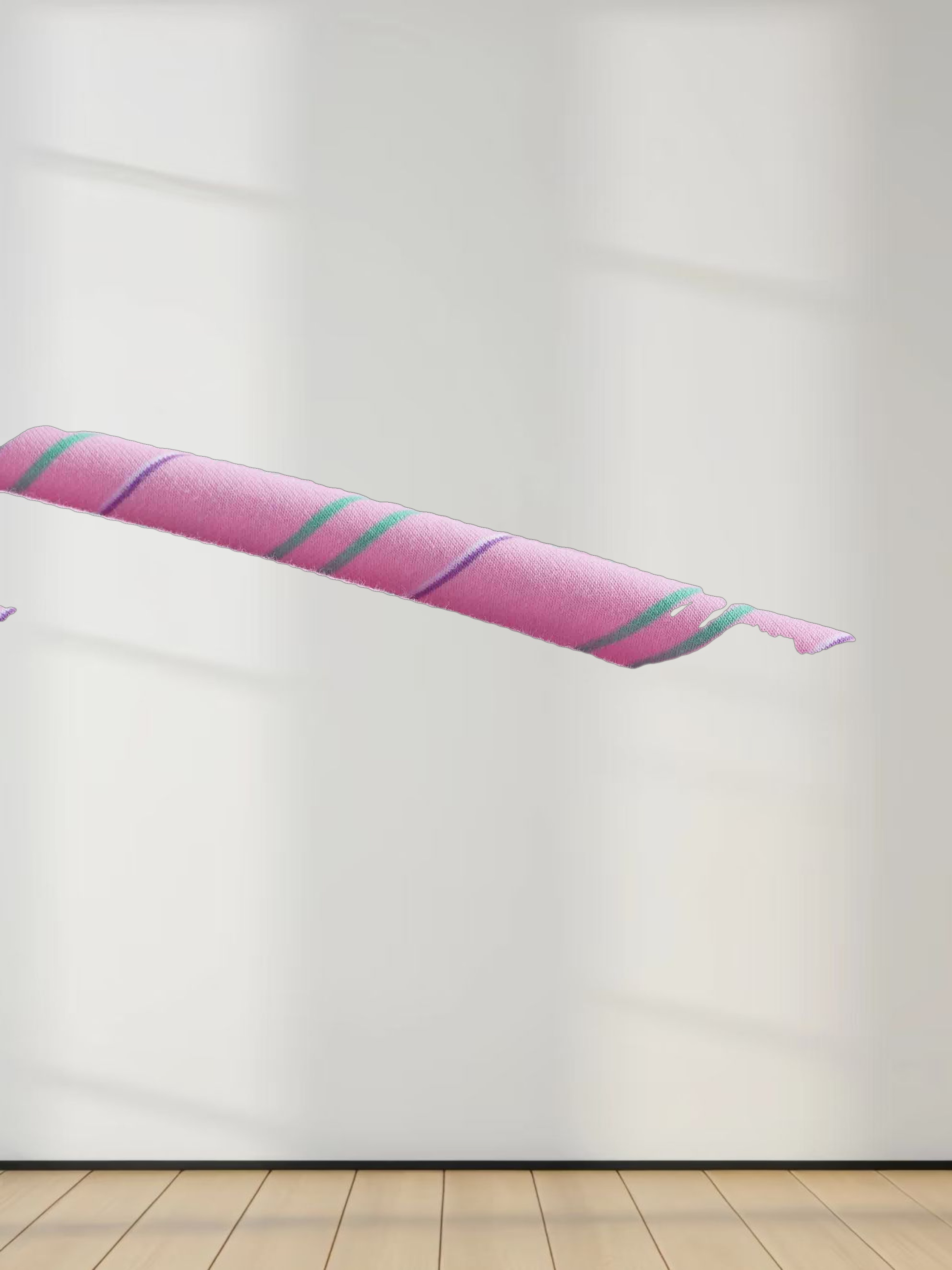 Flat Striped Crew Tee 3Q-Pink