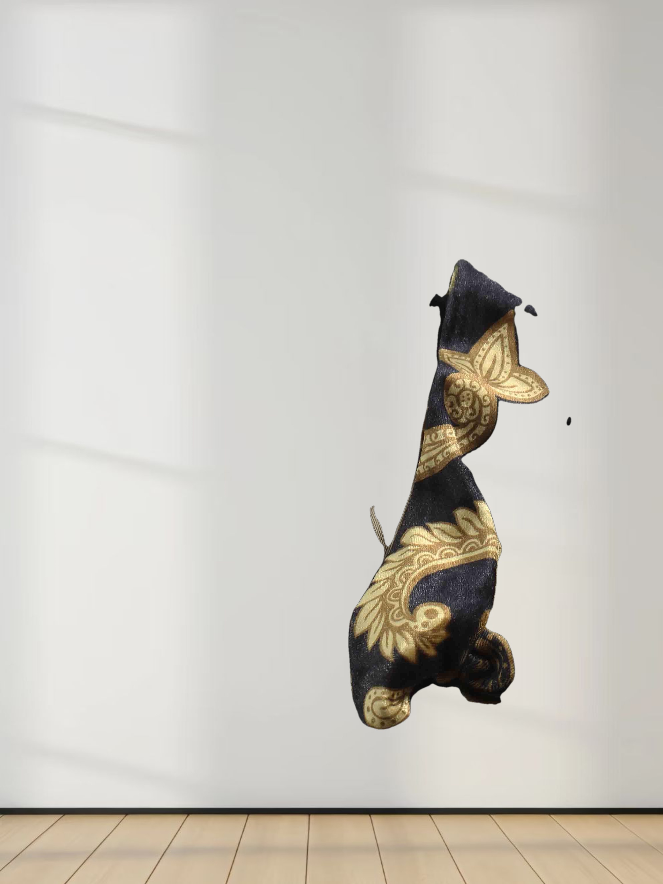 Velour Front Knot Maxi Dress-Gold Paisley