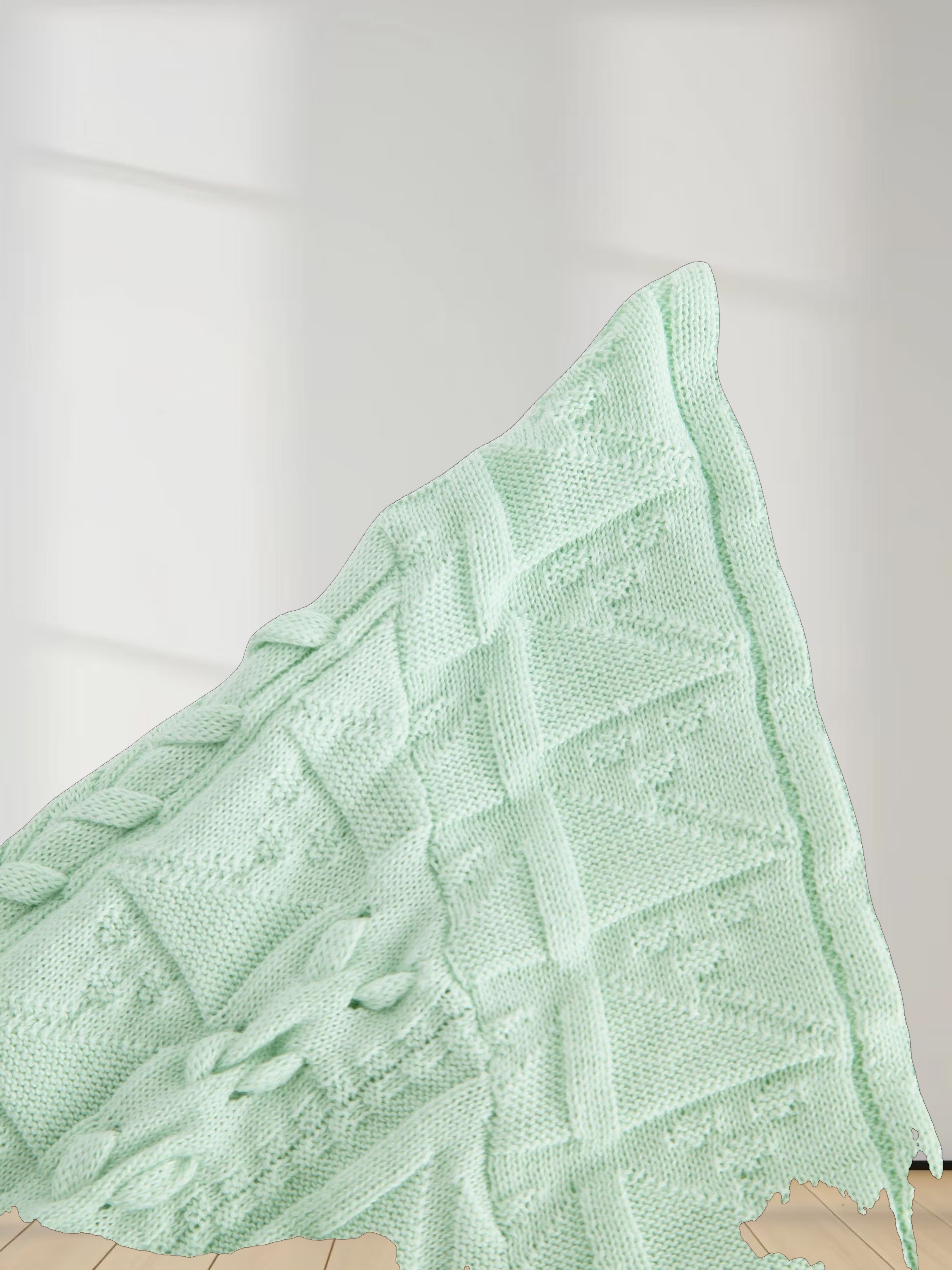 Cross Stitch Sweater-Mint